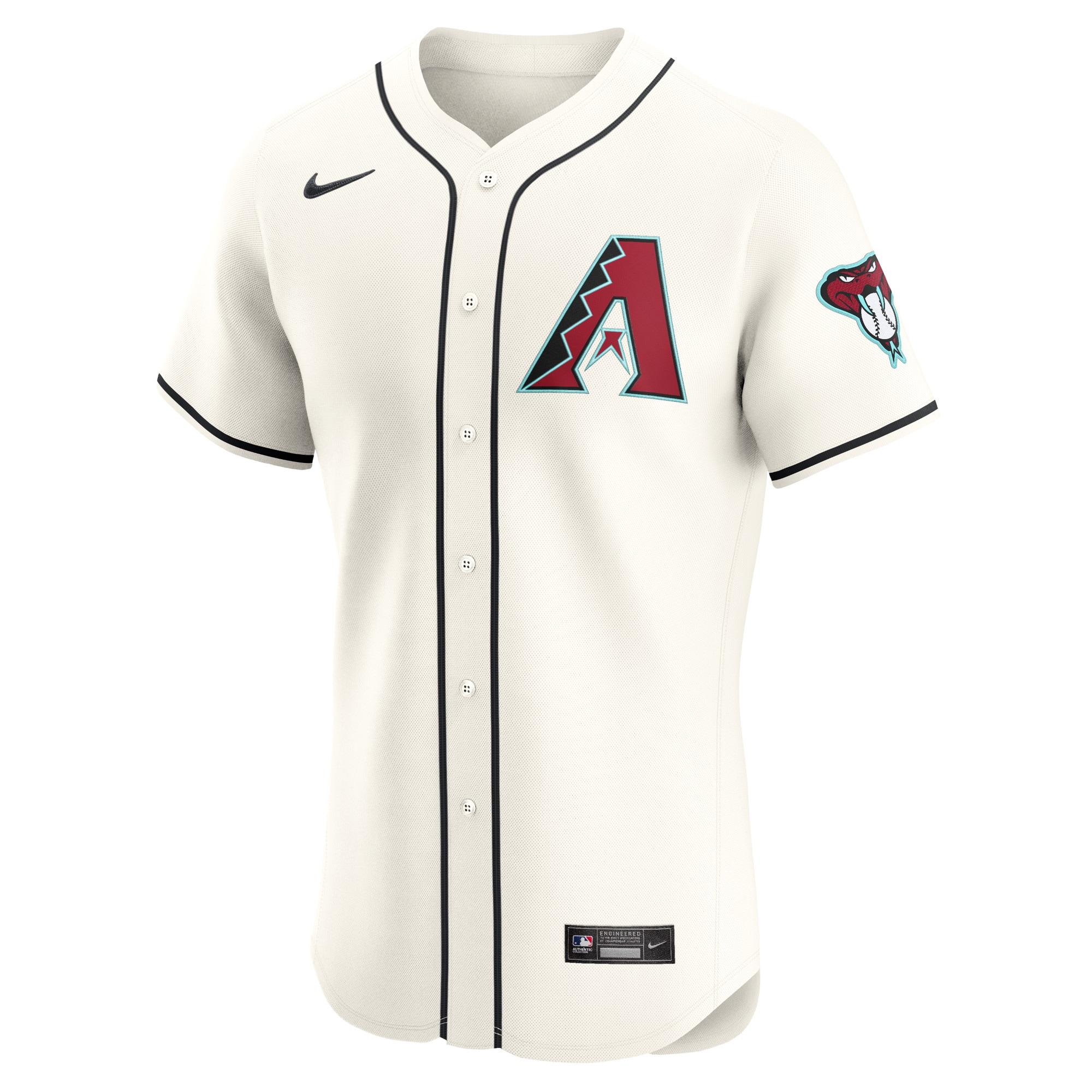Alternative view of Men's Arizona Diamondbacks Cream Elite Jersey