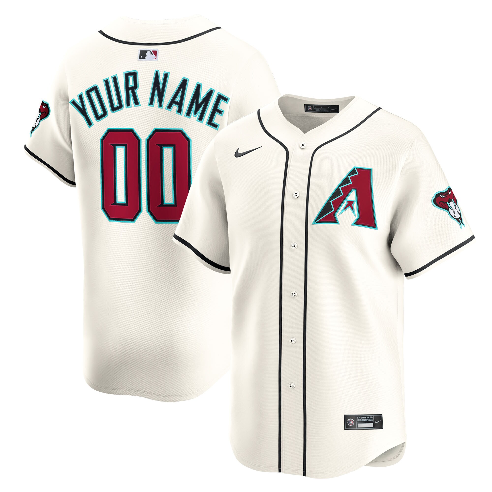 Men's Arizona Diamondbacks Cream Home Limited Custom Jersey