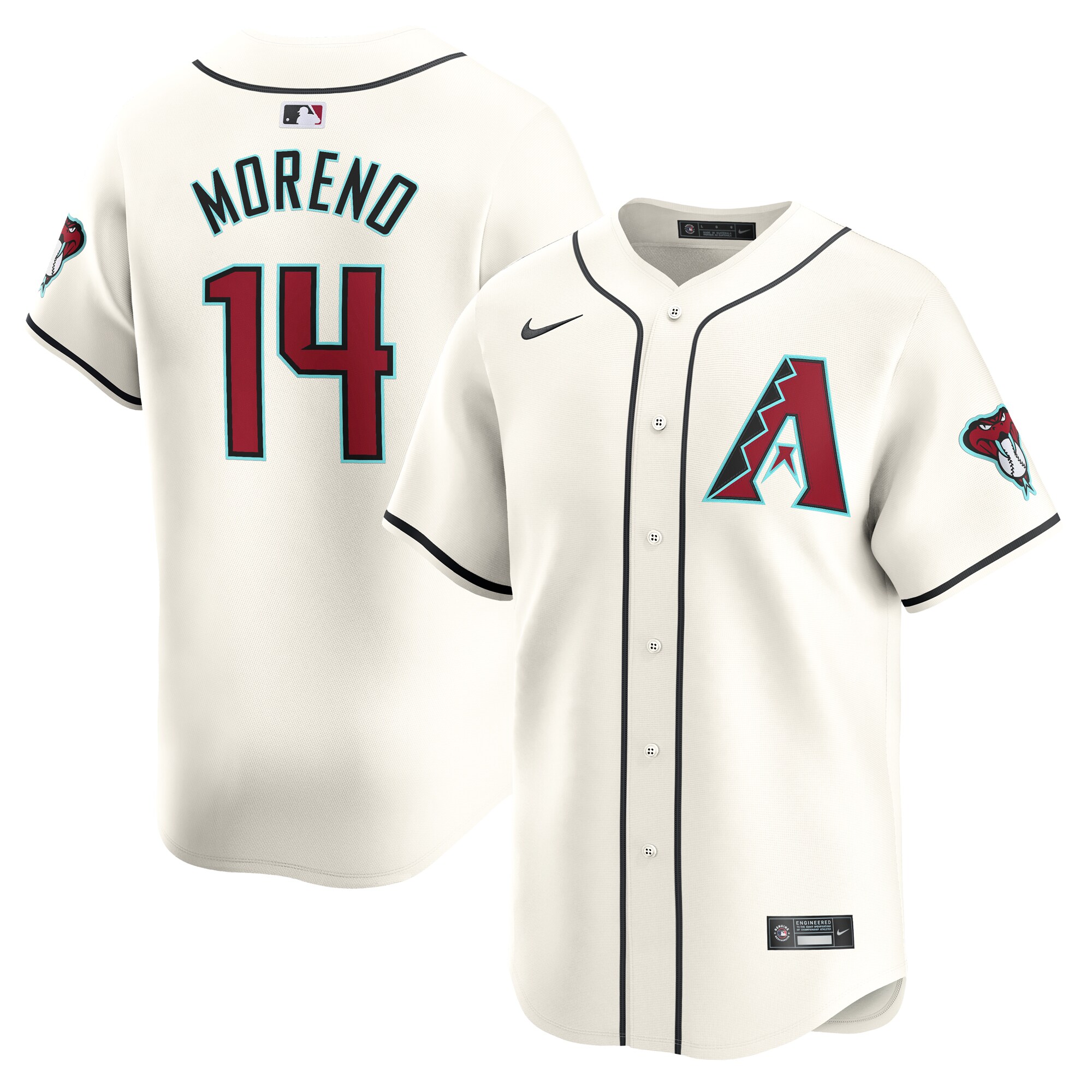 Men's Arizona Diamondbacks Gabriel Moreno White Home Limited Player Jersey