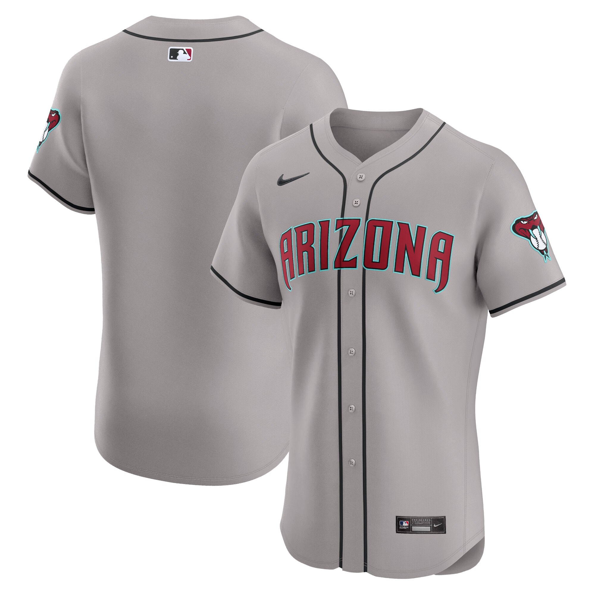 Men's Arizona Diamondbacks Gray Vapor Premier Elite Patch Jersey