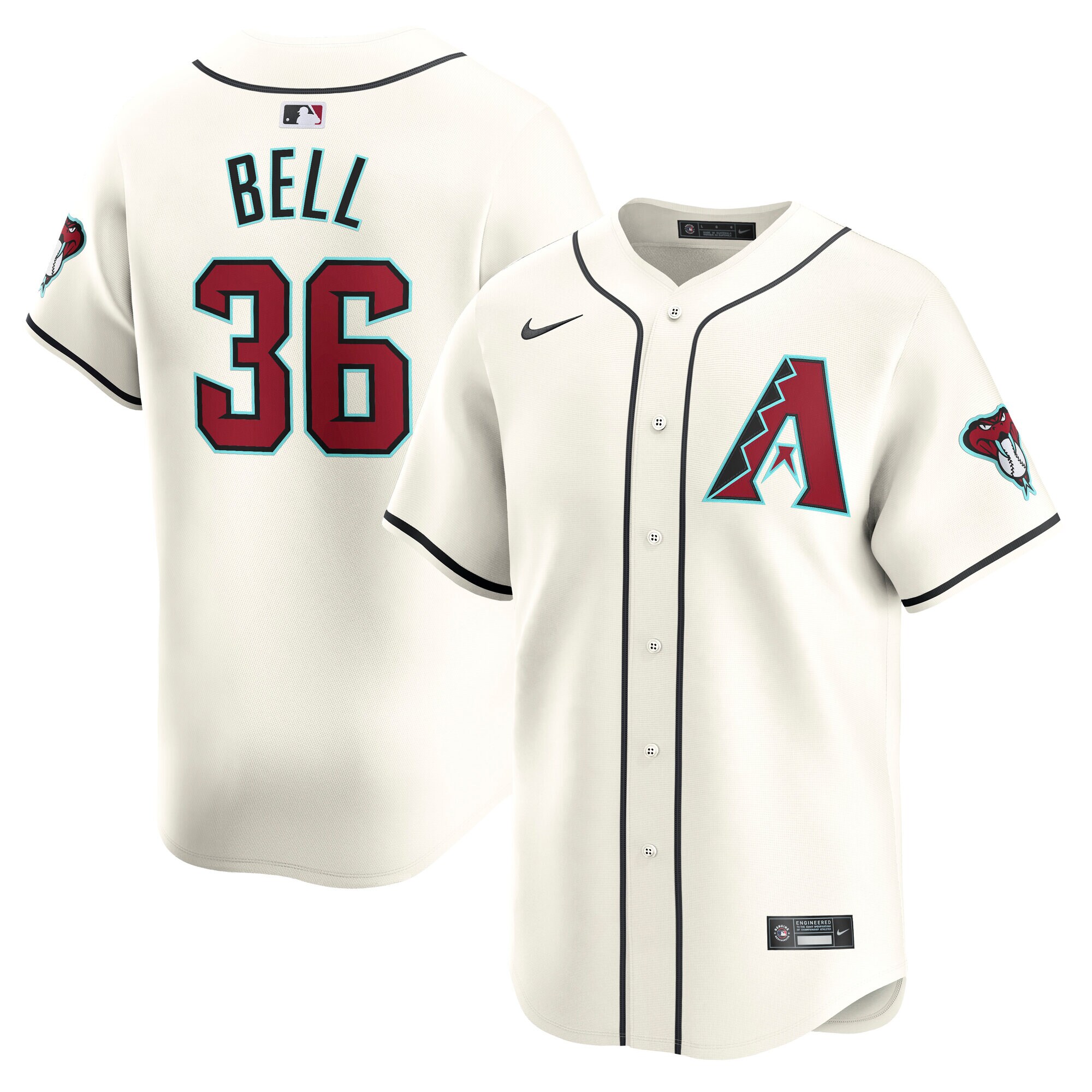 Men's Arizona Diamondbacks Josh Bell White Home Limited Player Jersey