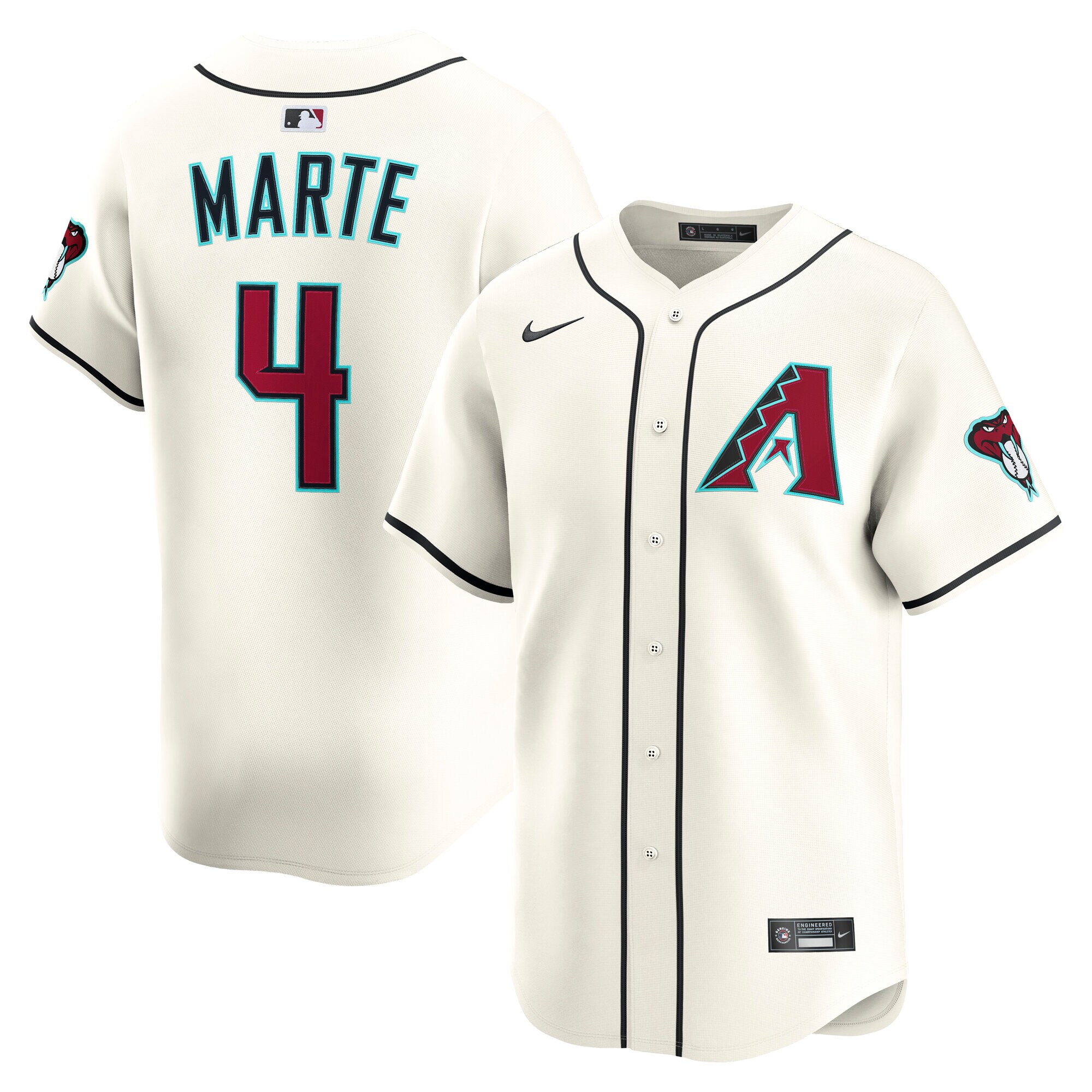 Men's Arizona Diamondbacks Ketel Marte Cream Alternate Limited Player Jersey