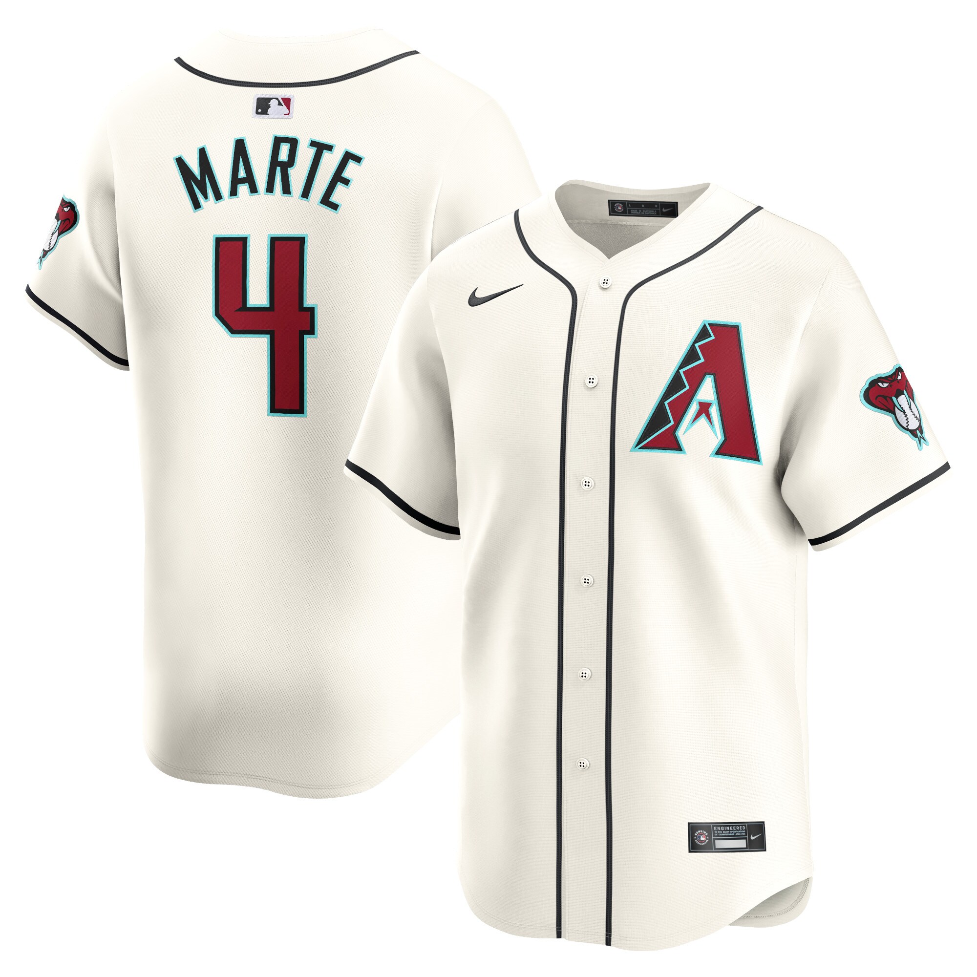 Men's Arizona Diamondbacks Ketel Marte White Home Limited Player Jersey