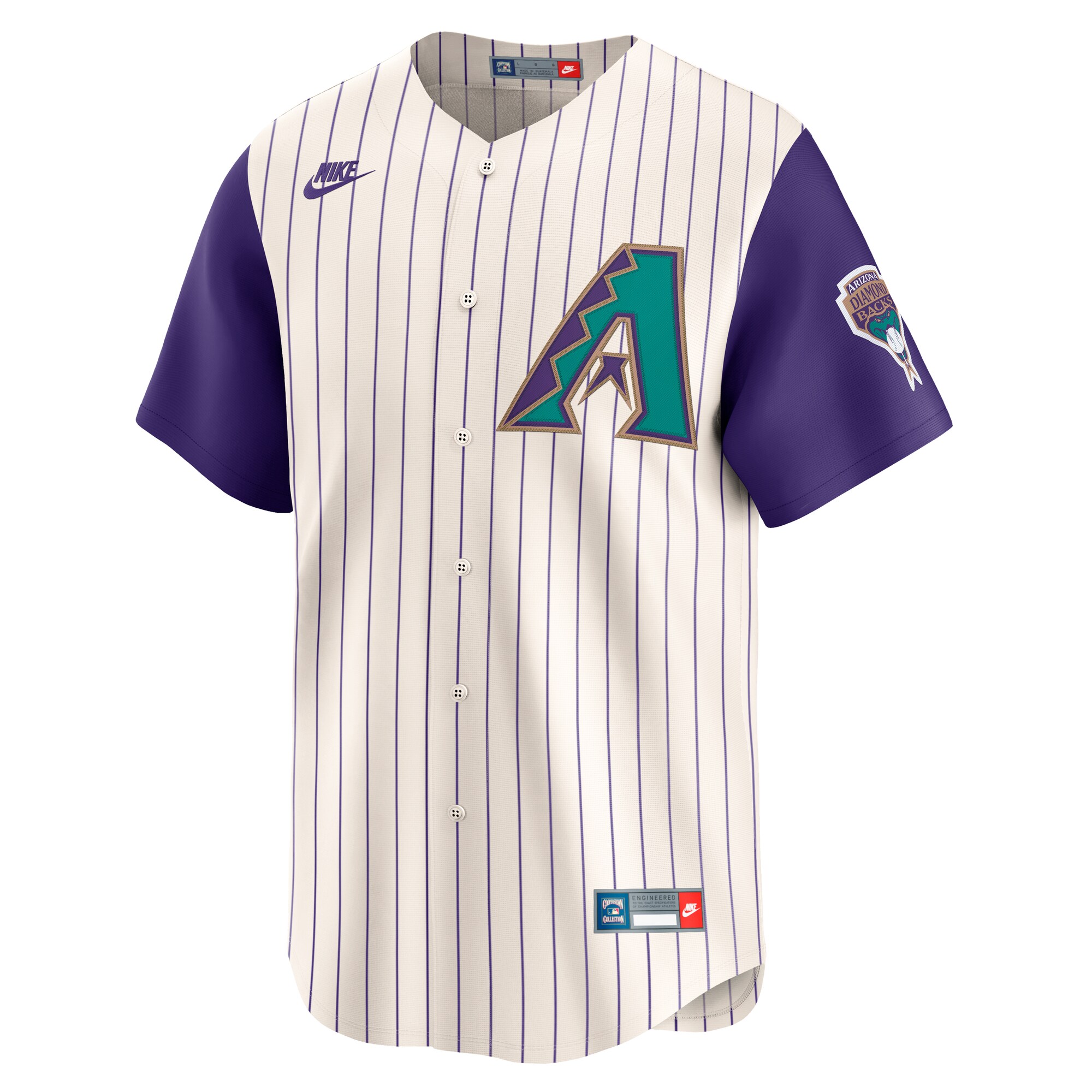 Alternative view of Men's Arizona Diamondbacks Randy Johnson Cream Throwback Cooperstown Collection Limited Jersey
