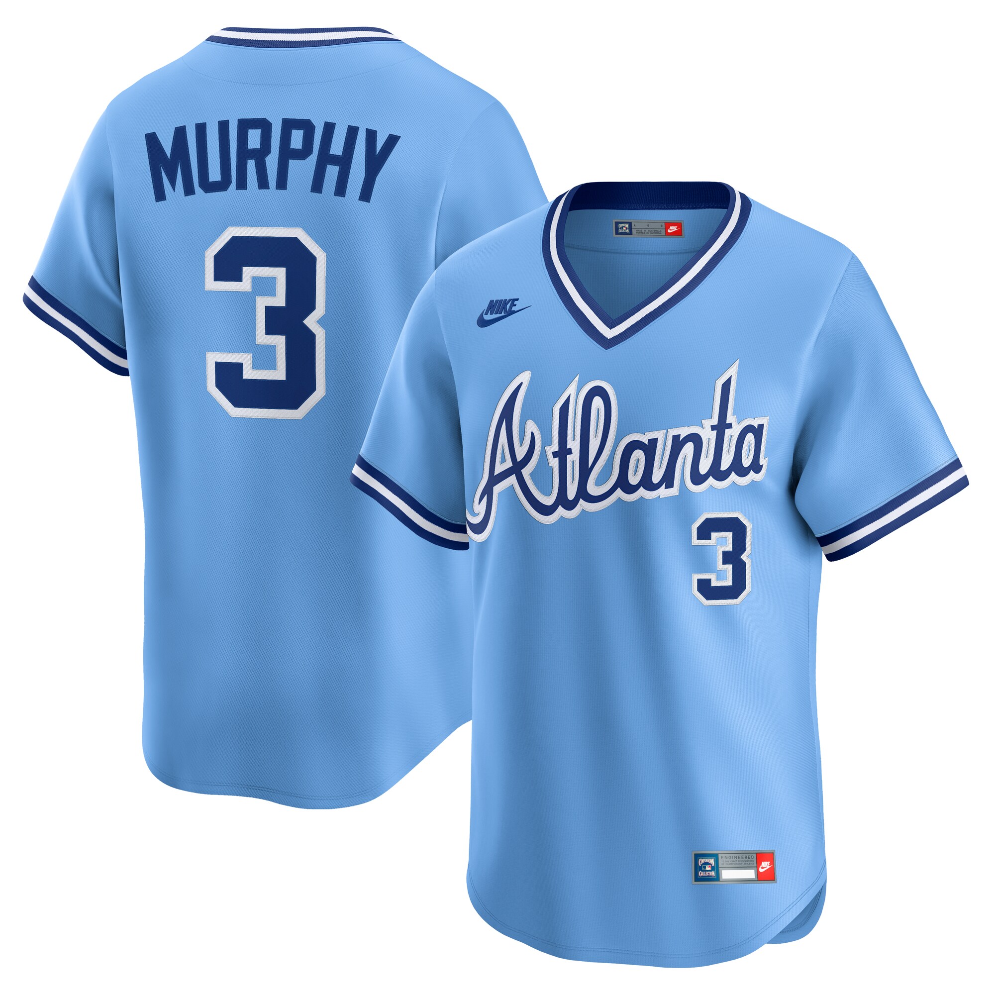 Men's Atlanta Braves Dale Murphy Light Blue Throwback Cooperstown Collection Limited Baseball Jersey - JS554