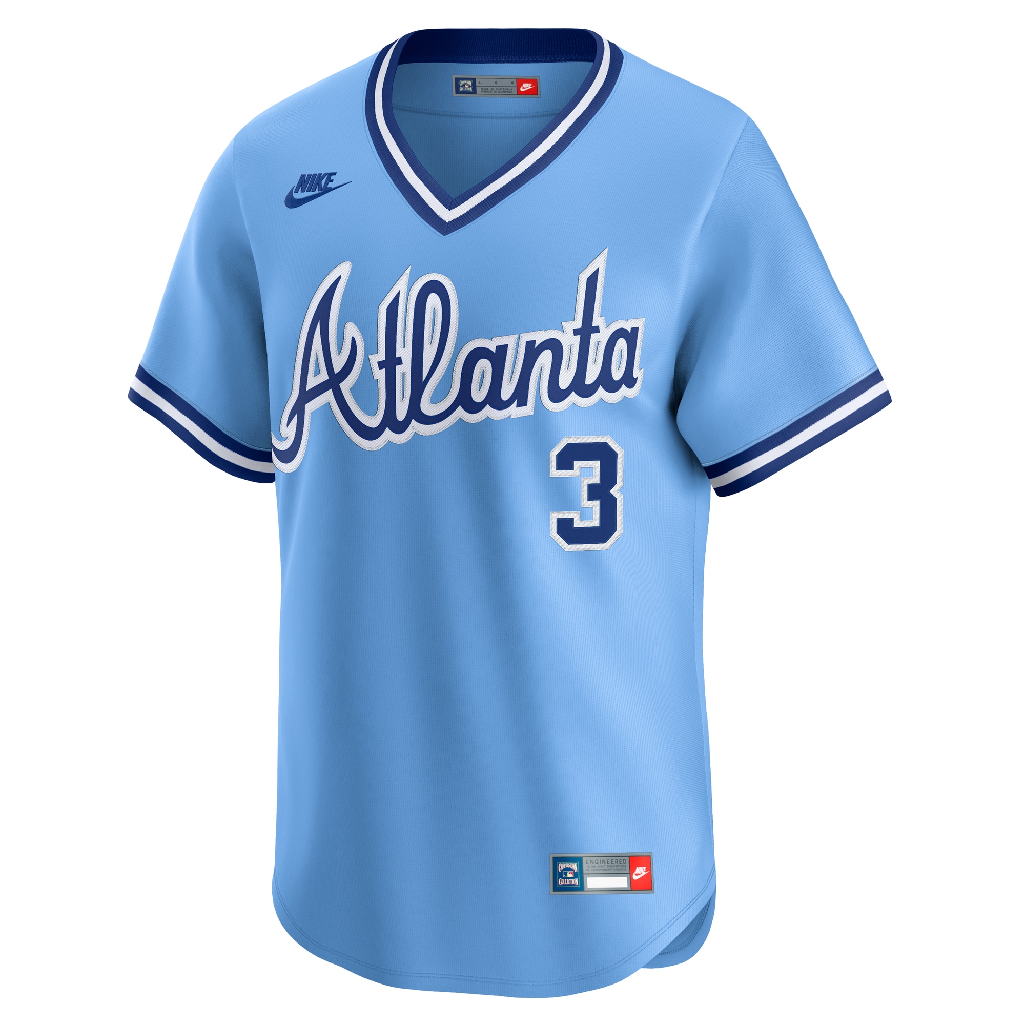 Alternative view of Men's Atlanta Braves Dale Murphy Light Blue Throwback Cooperstown Collection Limited Baseball Jersey - JS554