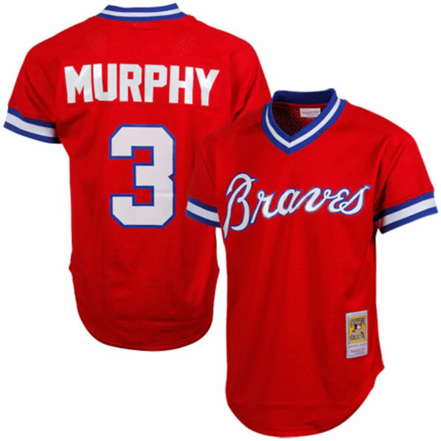 Men's Atlanta Braves Dale Murphy Mitchell & Ness Red 1980 Cooperstown Collection Mesh Batting Practice Baseball Jersey