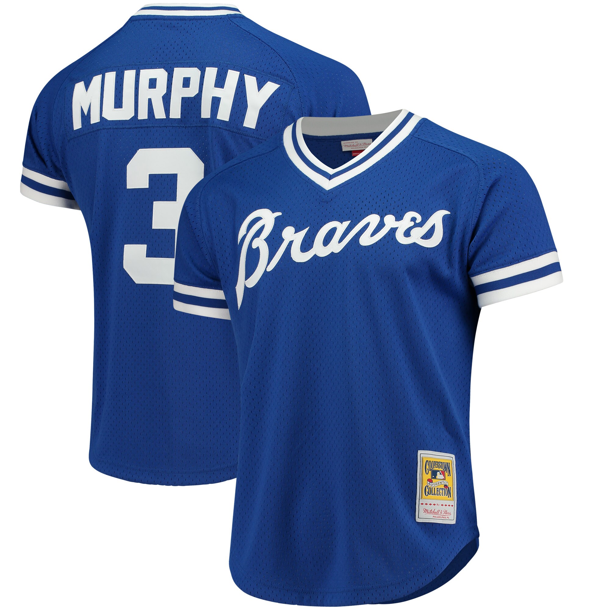 Men's Atlanta Braves Dale Murphy Mitchell & Ness Royal Cooperstown Mesh Batting Practice Baseball Jersey - JS232