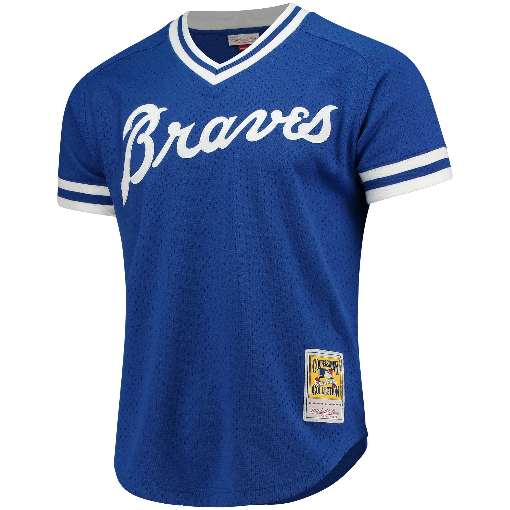 Alternative view of Men's Atlanta Braves Dale Murphy Mitchell & Ness Royal Cooperstown Mesh Batting Practice Baseball Jersey - JS576