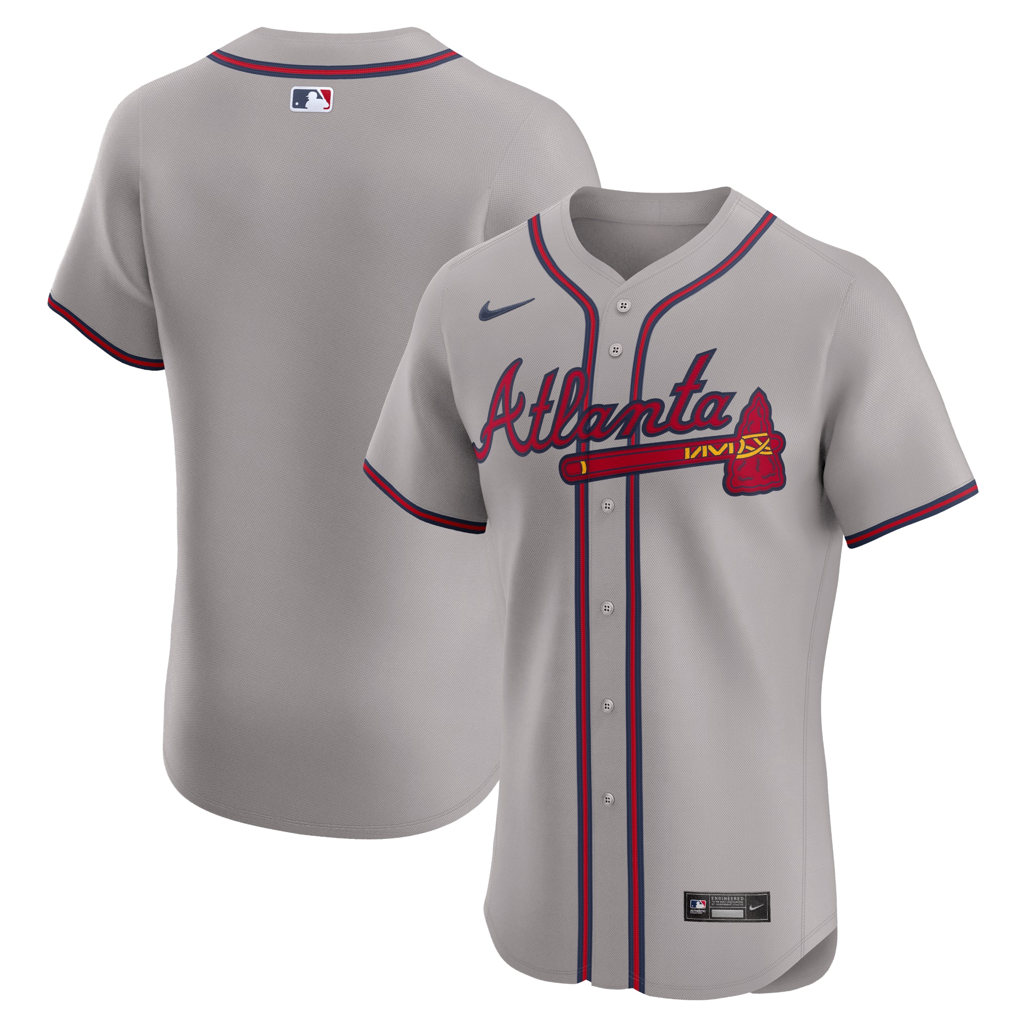 Men's Atlanta Braves Gray Road Elite Baseball Jersey - JS863