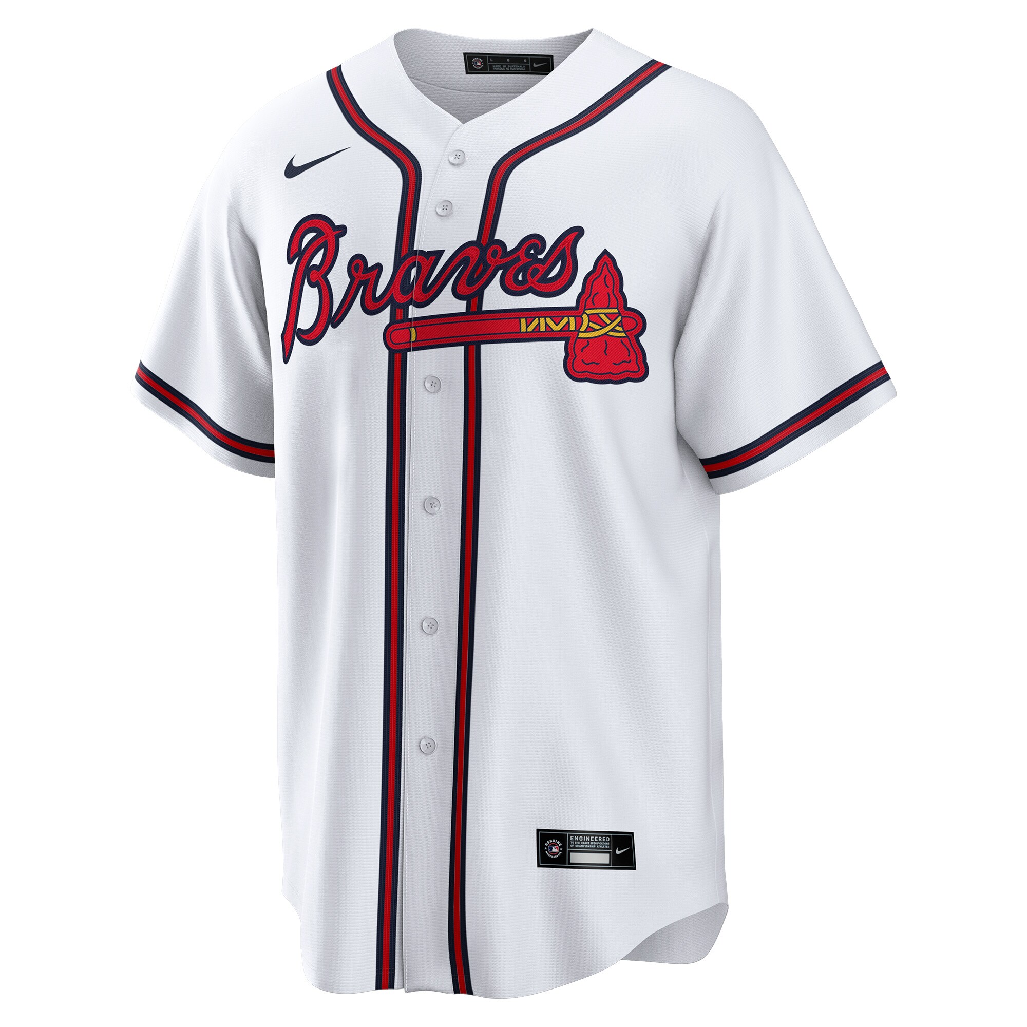 Alternative view of Men's Atlanta Braves Joe Jiménez White Home Player Baseball Jersey - JS566