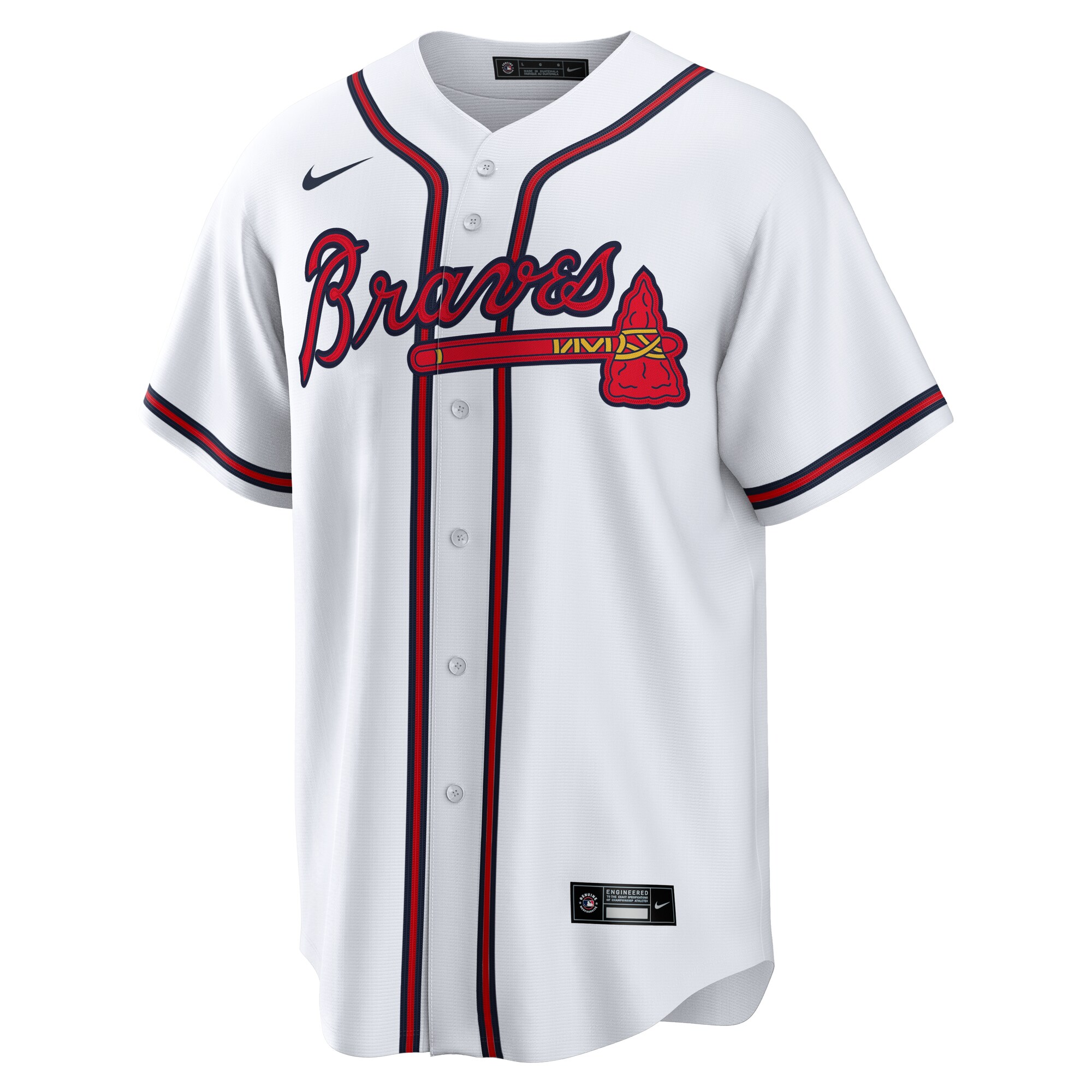 Alternative view of Men's Atlanta Braves Marcell Ozuna White Home Baseball Jersey - JS177