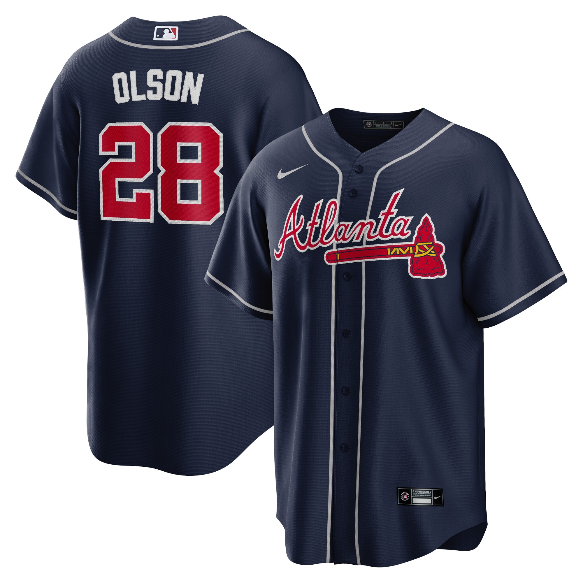 Men's Atlanta Braves Matt Olson Navy Big & Tall Alternate Player Baseball Jersey - JS155