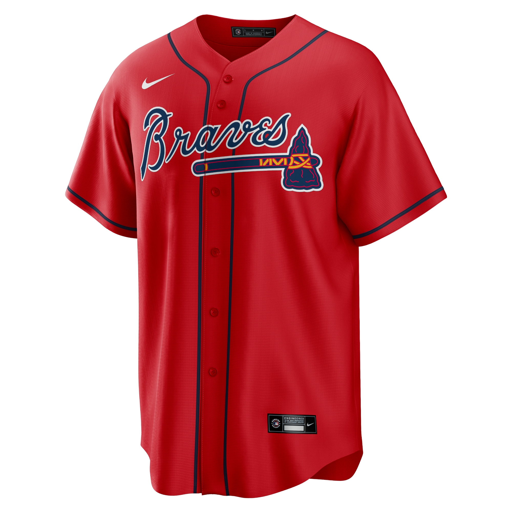 Alternative view of Men's Atlanta Braves Matt Olson Red Alternate Player Baseball Jersey - JS814