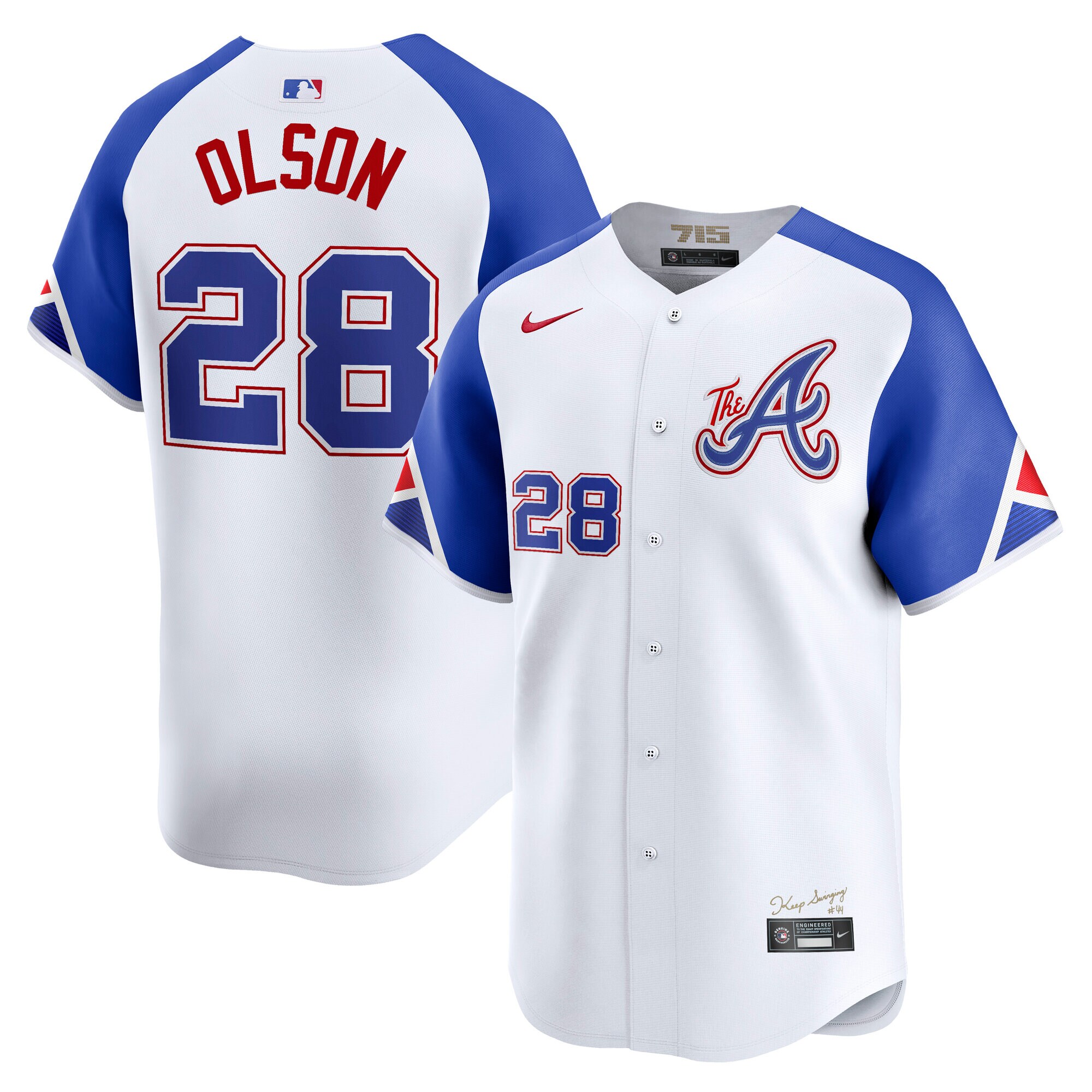 Men's Atlanta Braves Matt Olson White City Connect Limited Player Baseball Jersey - JS467
