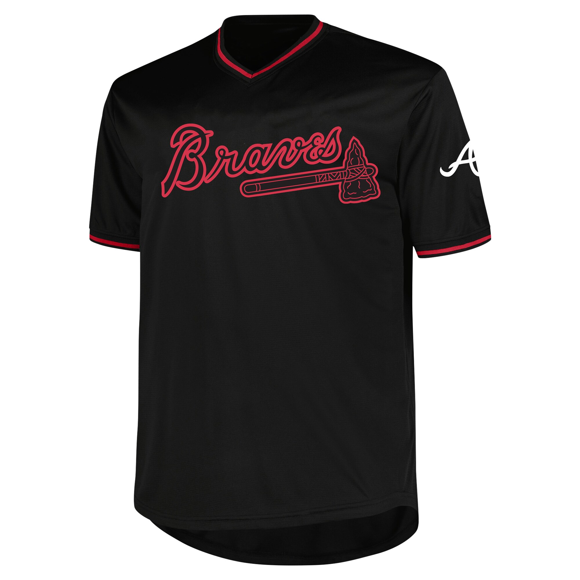 Alternative view of Men's Atlanta Braves Profile Black Big & Tall Pop Fashion Baseball Jersey - JS548