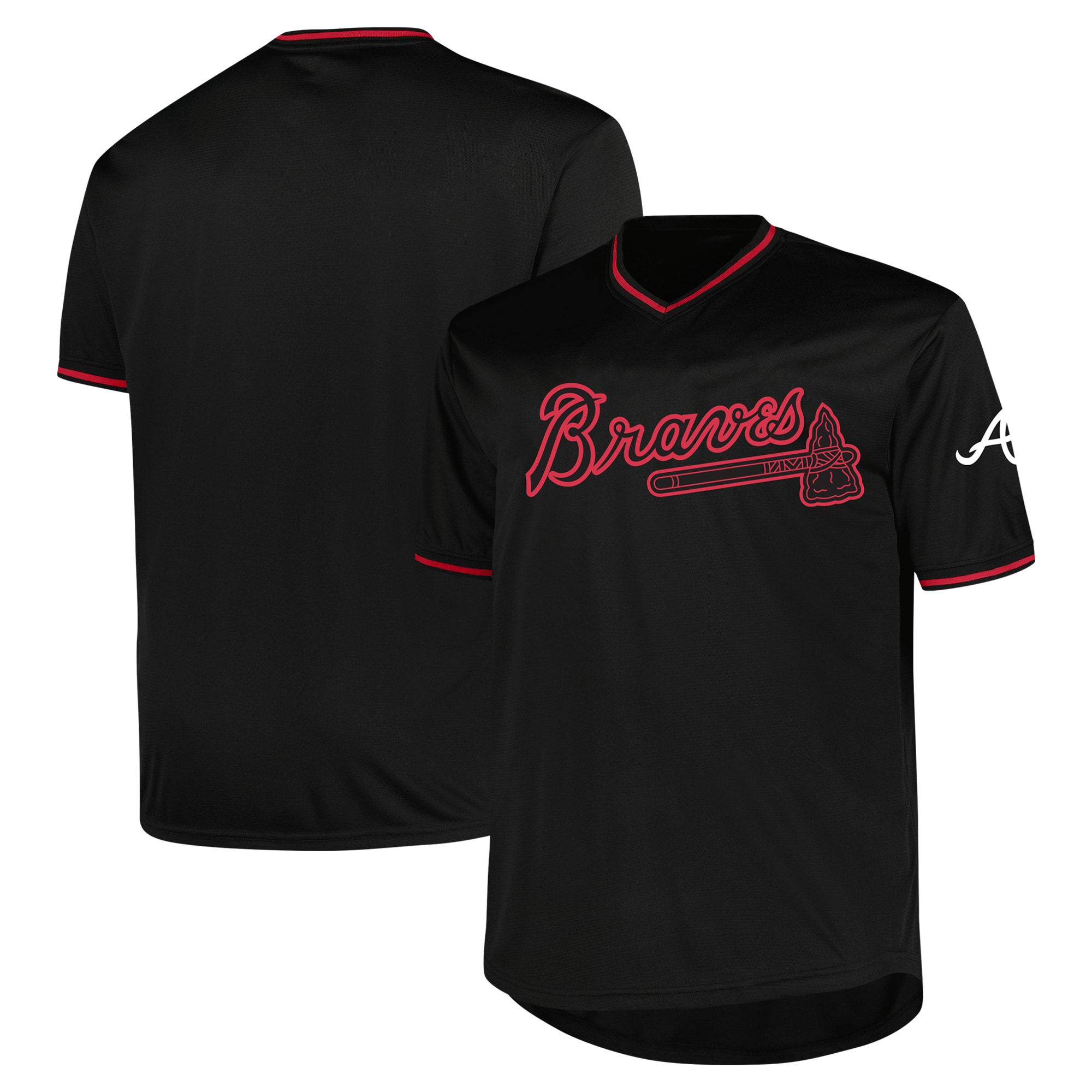 Men's Atlanta Braves Profile Black Big & Tall Pop Fashion Baseball Jersey - JS548