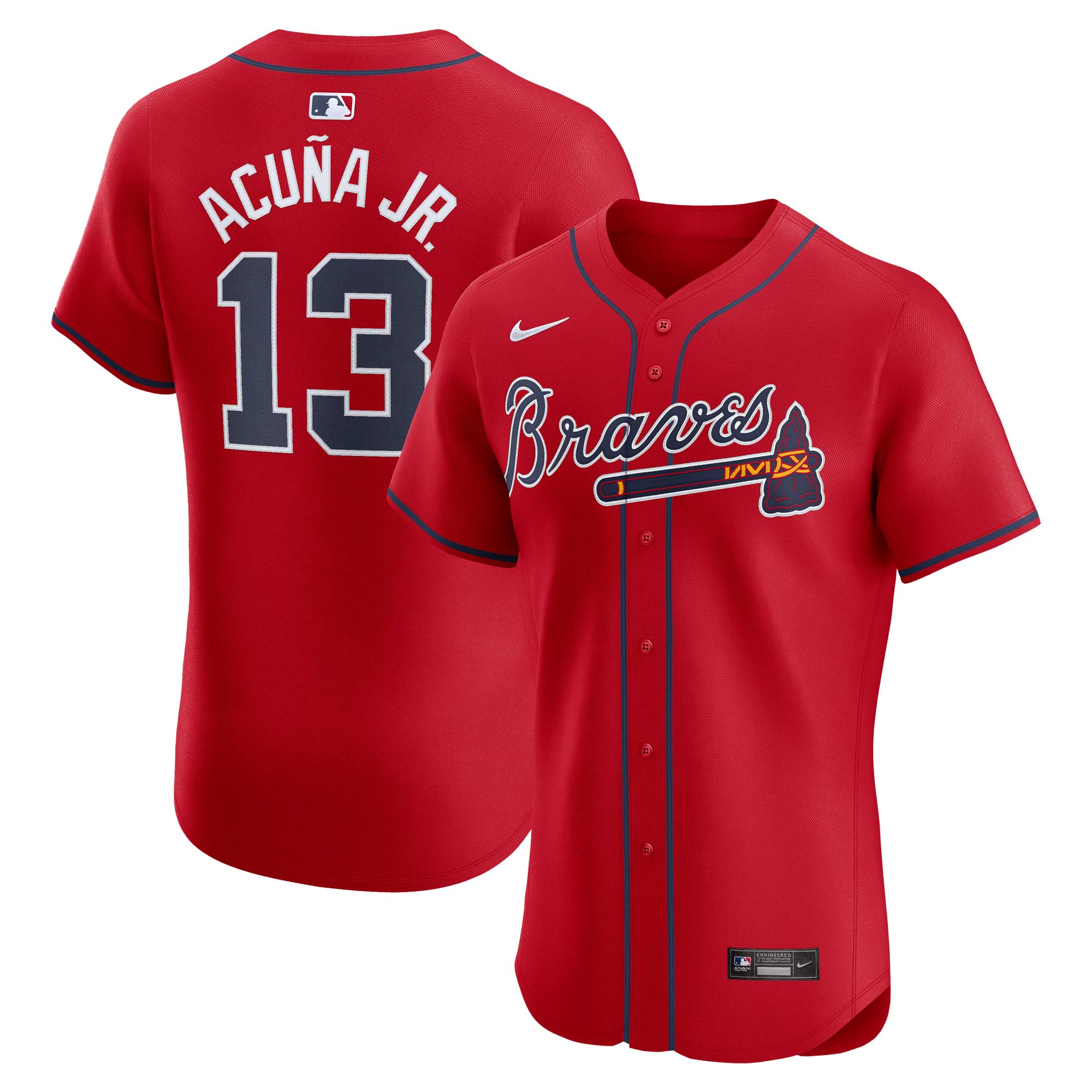 Men's Atlanta Braves Ronald Acuña Jr. Red Alternate Elite Player Baseball Jersey - JS137