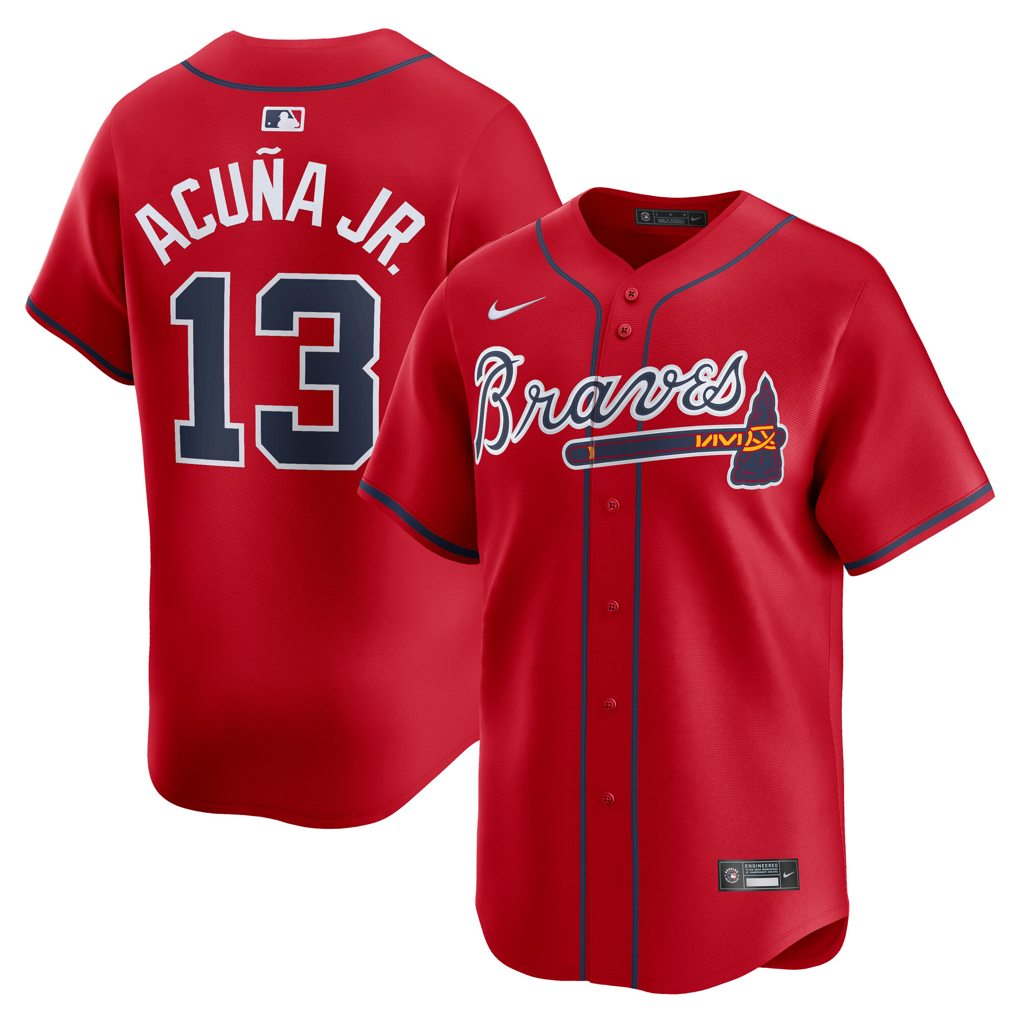 Men's Atlanta Braves Ronald Acuña Jr. Red Alternate Limited Player Baseball Jersey - JS761