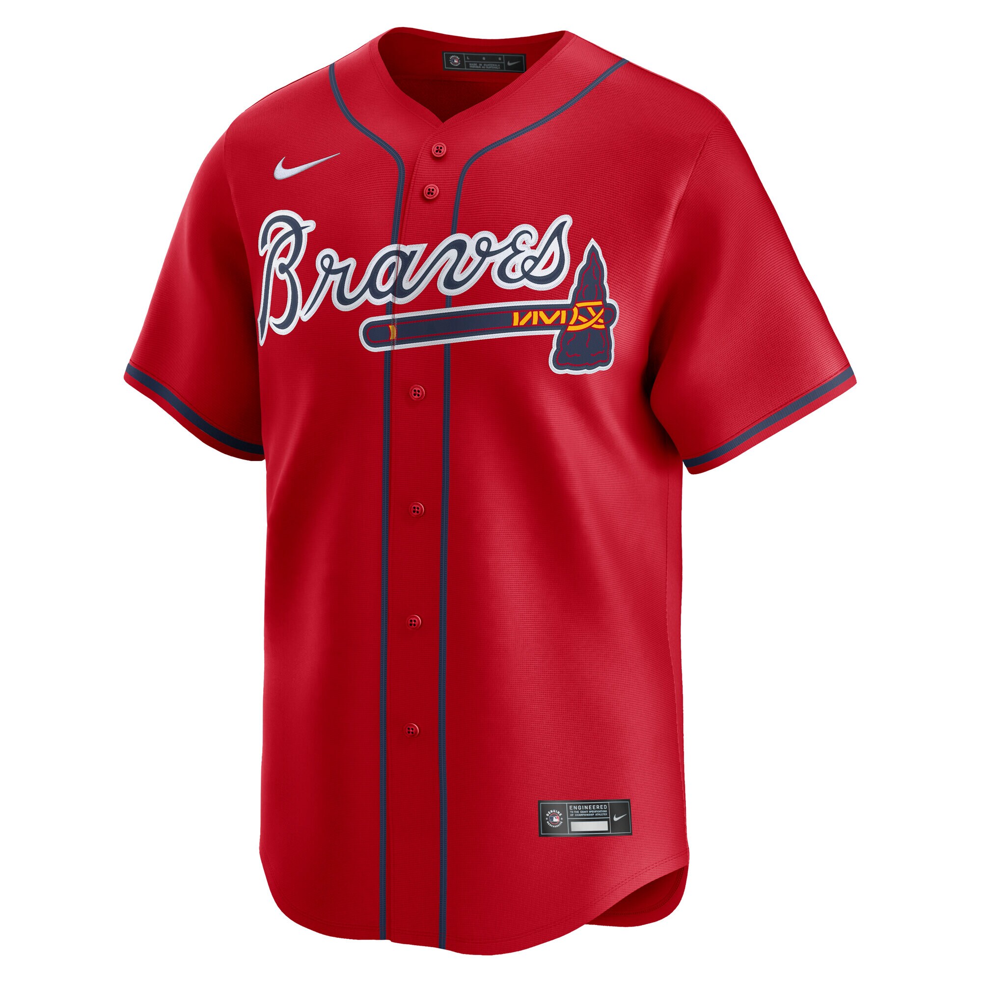 Alternative view of Men's Atlanta Braves Ronald Acuña Jr. Red Alternate Limited Player Baseball Jersey - JS761