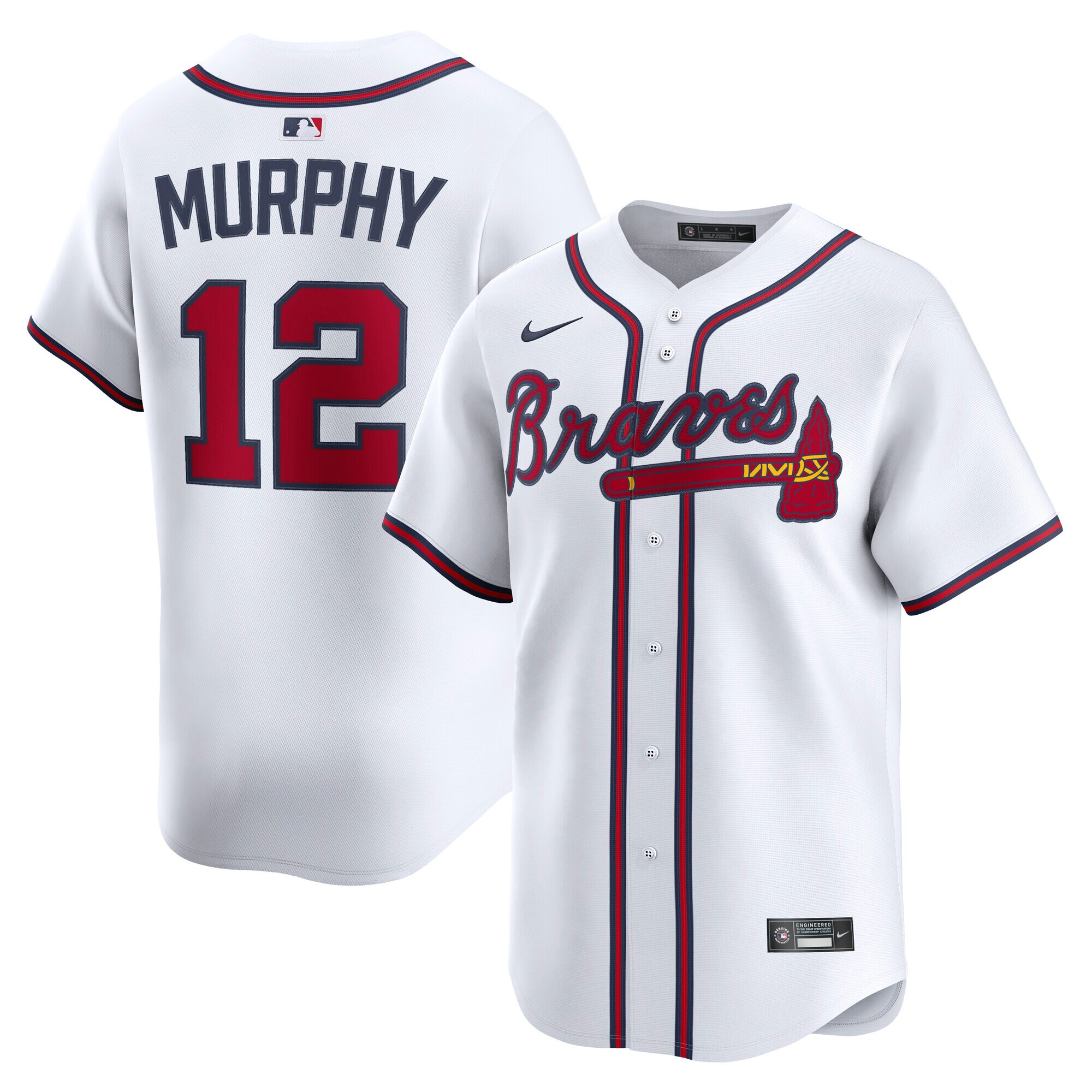 Men's Atlanta Braves Sean Murphy White Alternate Limited Player Baseball Jersey - JS479