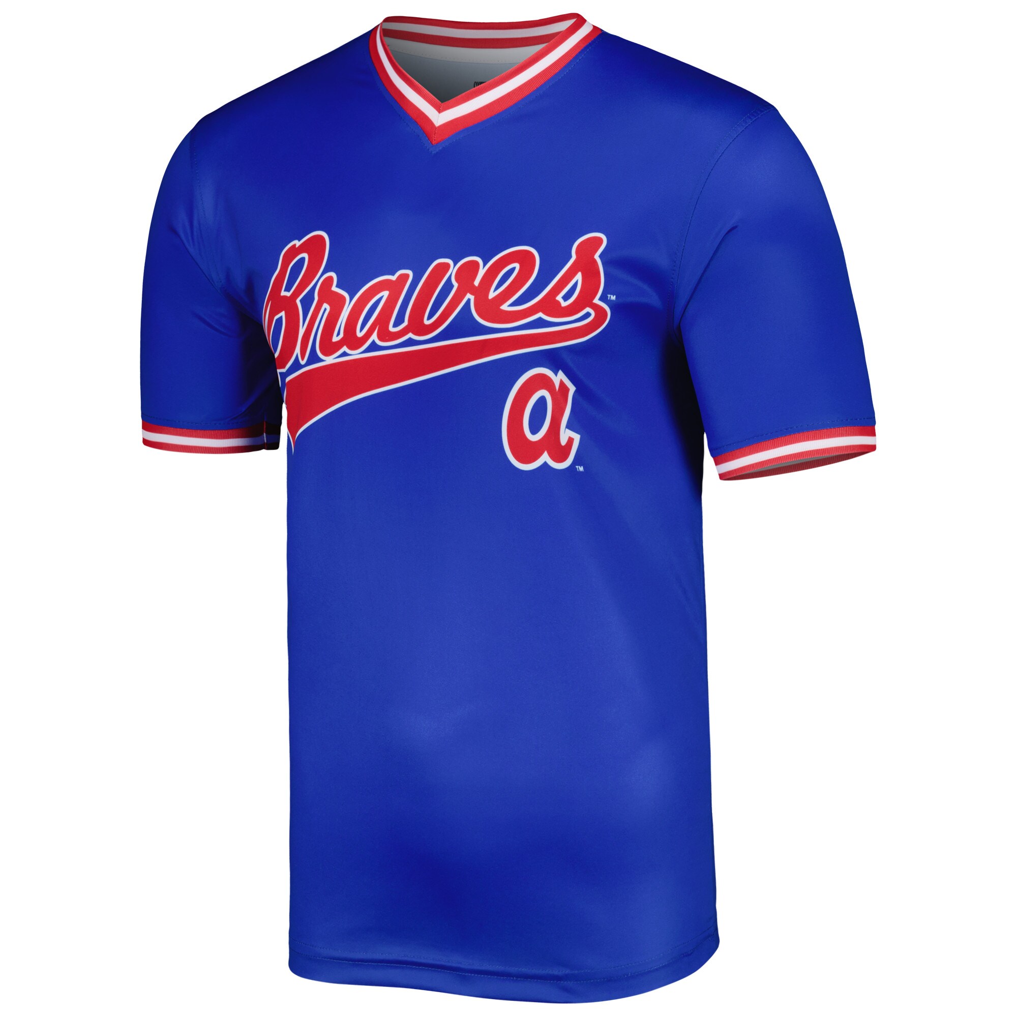 Alternative view of Men's Atlanta Braves Stitches Royal Cooperstown Collection Team Baseball Jersey - JS468