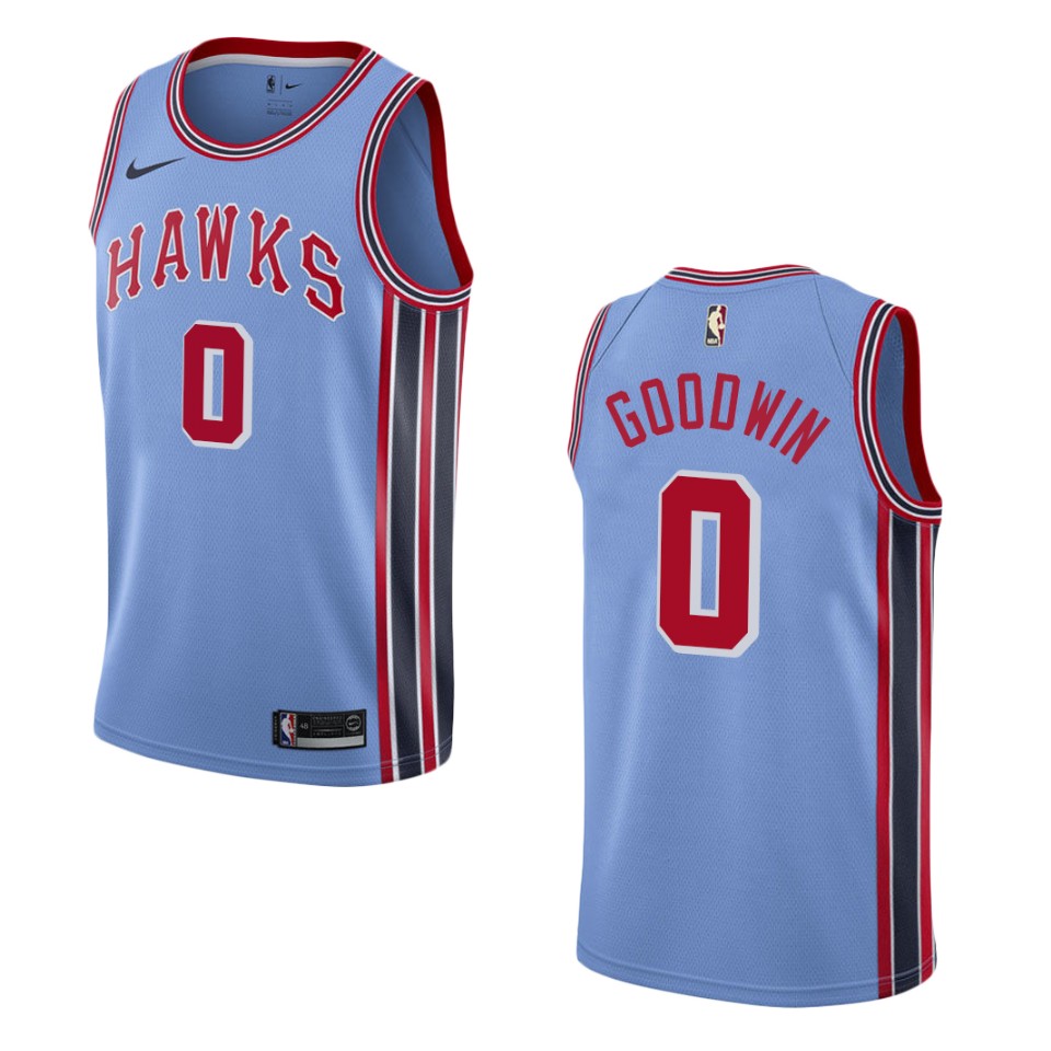 Men's Atlanta Hawks #0 Brandon Goodwin Hardwood Classics Swingman Basketball Jersey - Light Blue