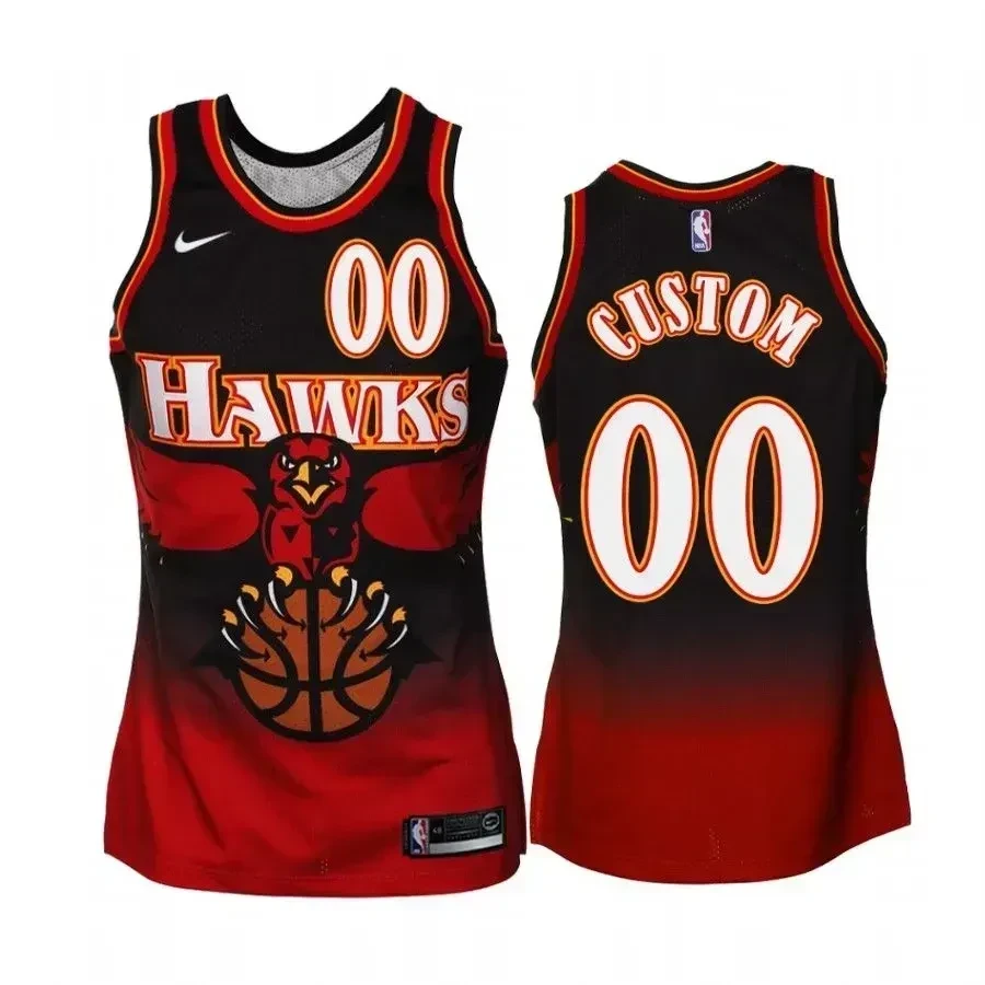 Men's Atlanta Hawks 00 Custom 1995-1999 Hardwood Classics Basketball Jersey - JS805 