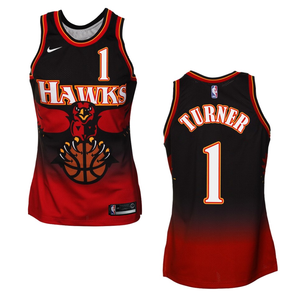 Men's Atlanta Hawks #1 Evan Turner Hardwood Classics Swingman Basketball Jersey - Black