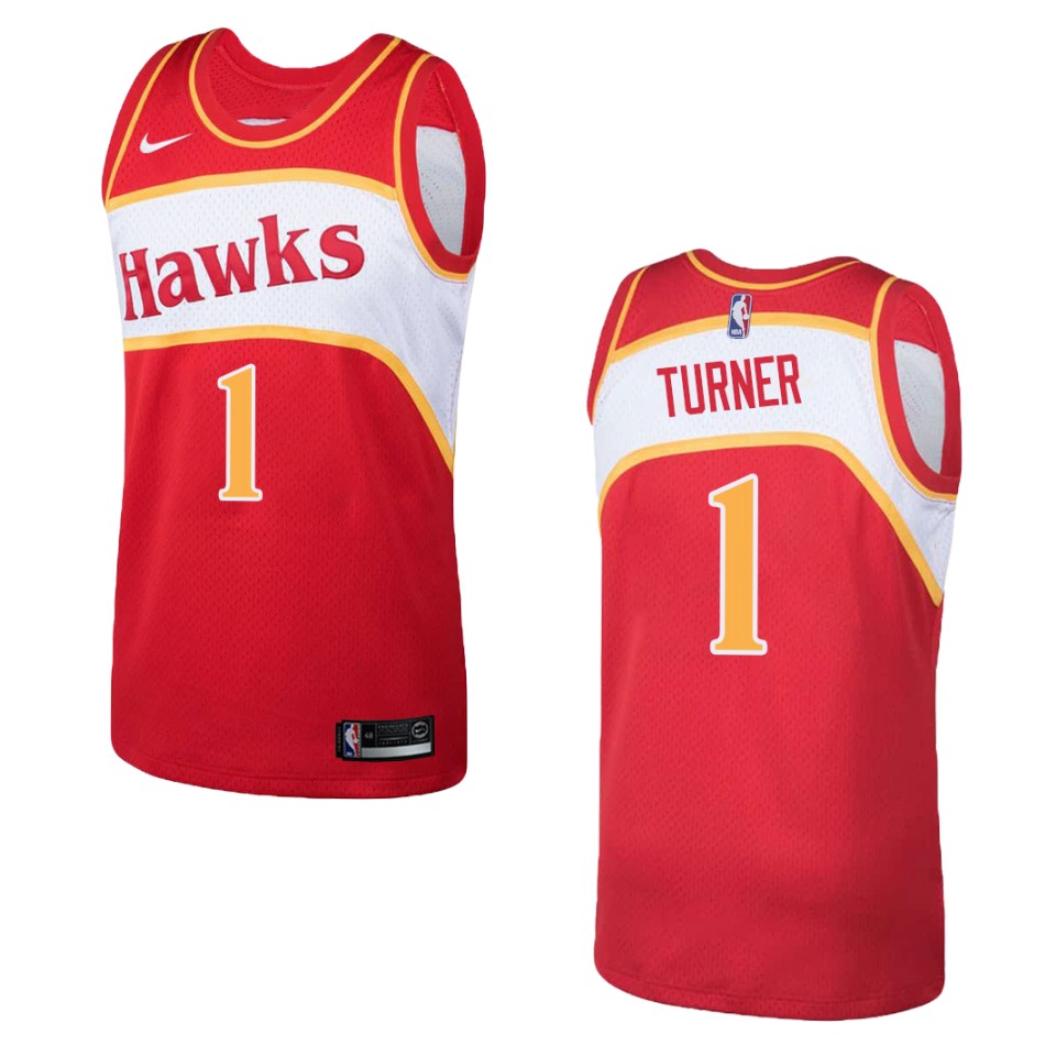 Men's Atlanta Hawks #1 Evan Turner Hardwood Classics Swingman Basketball Jersey - Red