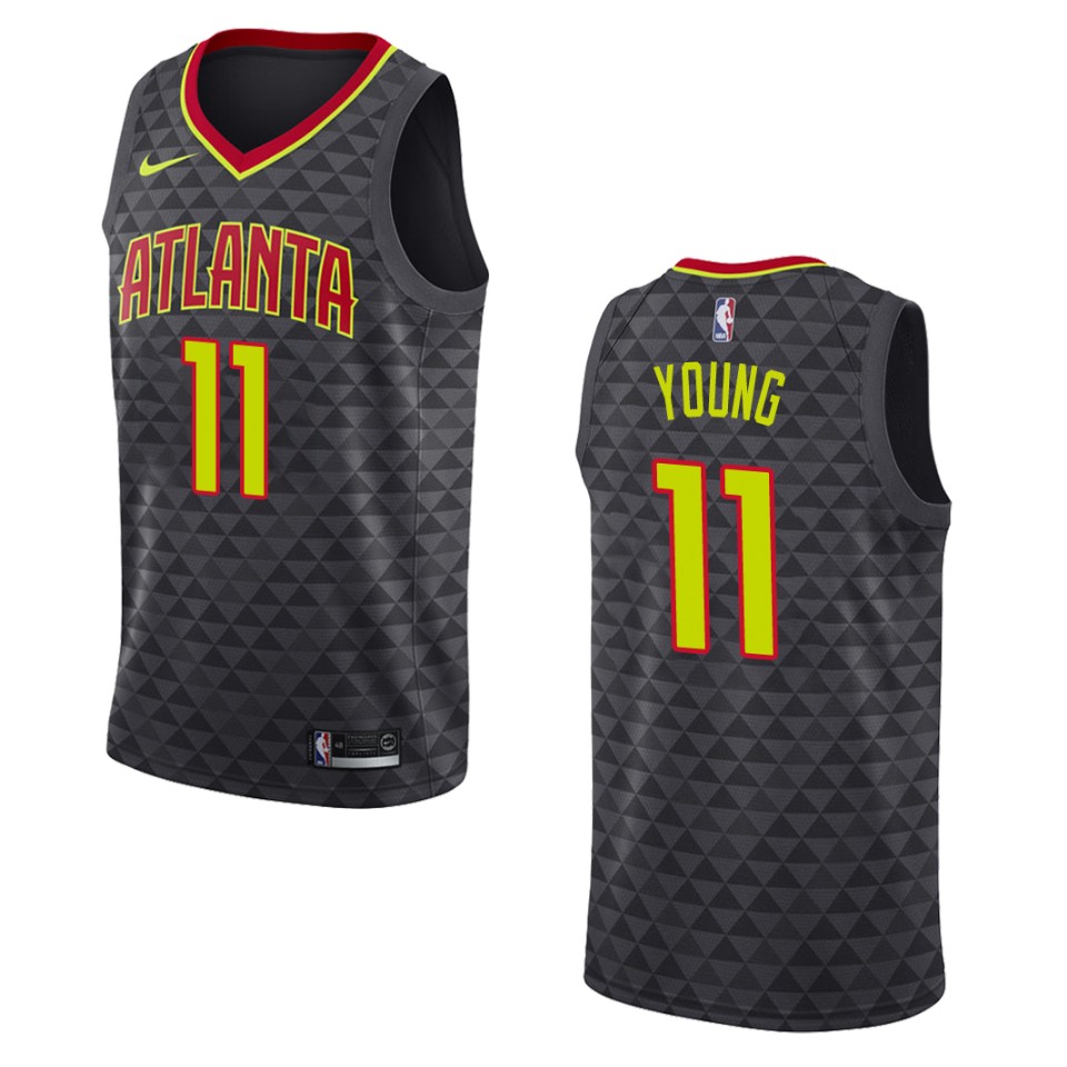 Men's Atlanta Hawks #11 Trae Young Icon Swingman Basketball Jersey - Black