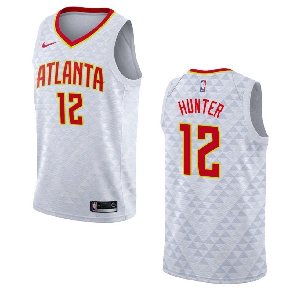 Men's Atlanta Hawks 12 De'andre Hunter Association Swingman Basketball Jersey - White - JS402 