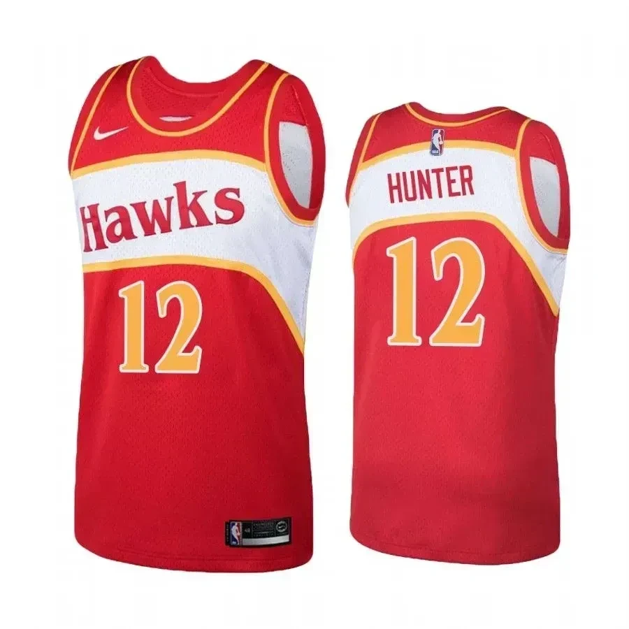 Men's Atlanta Hawks 12 De'andre Hunter Hardwood Classics Red Basketball Jersey - JS640 