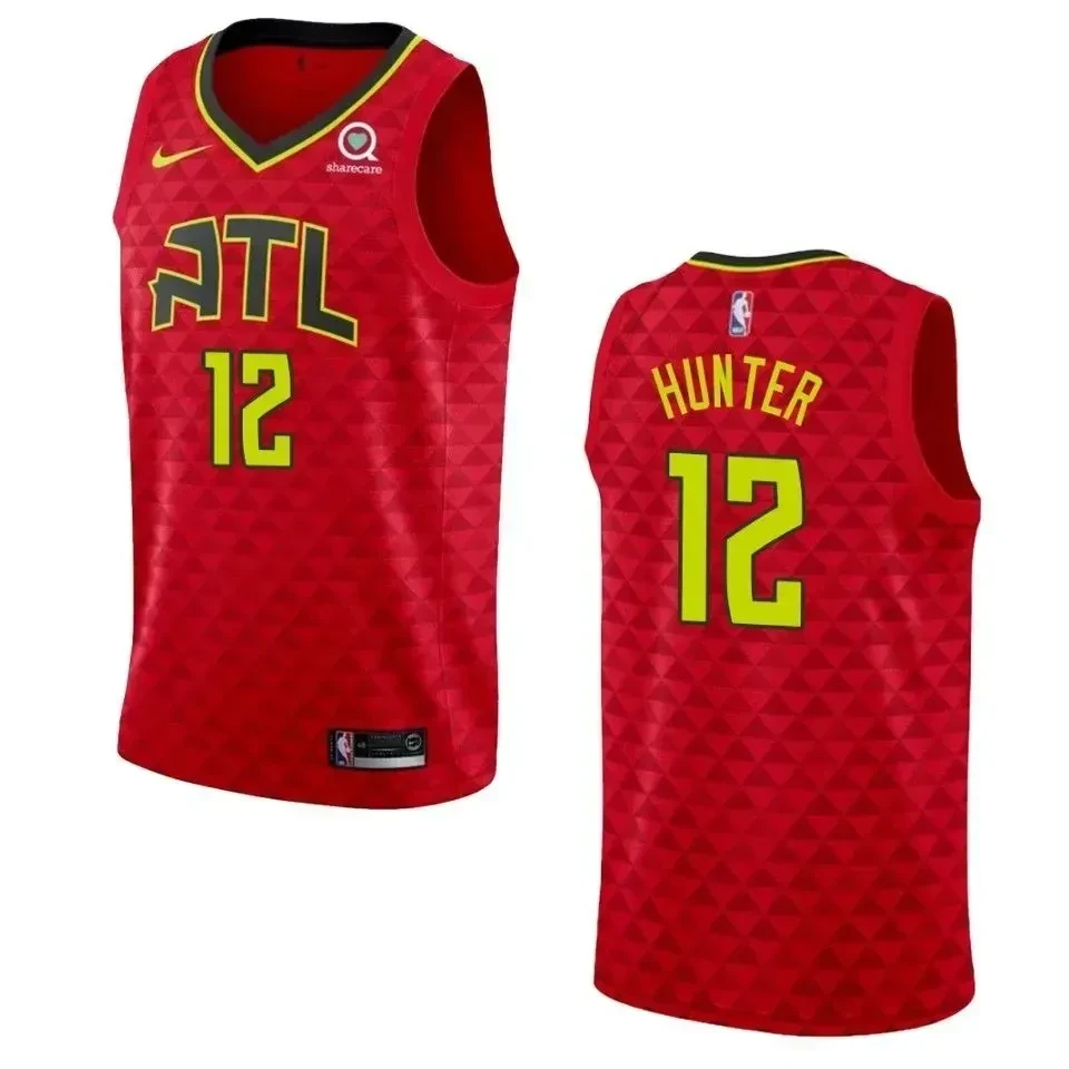 Men's Atlanta Hawks 12 De'andre Hunter Statement Swingman Basketball Jersey - Red - JS298 