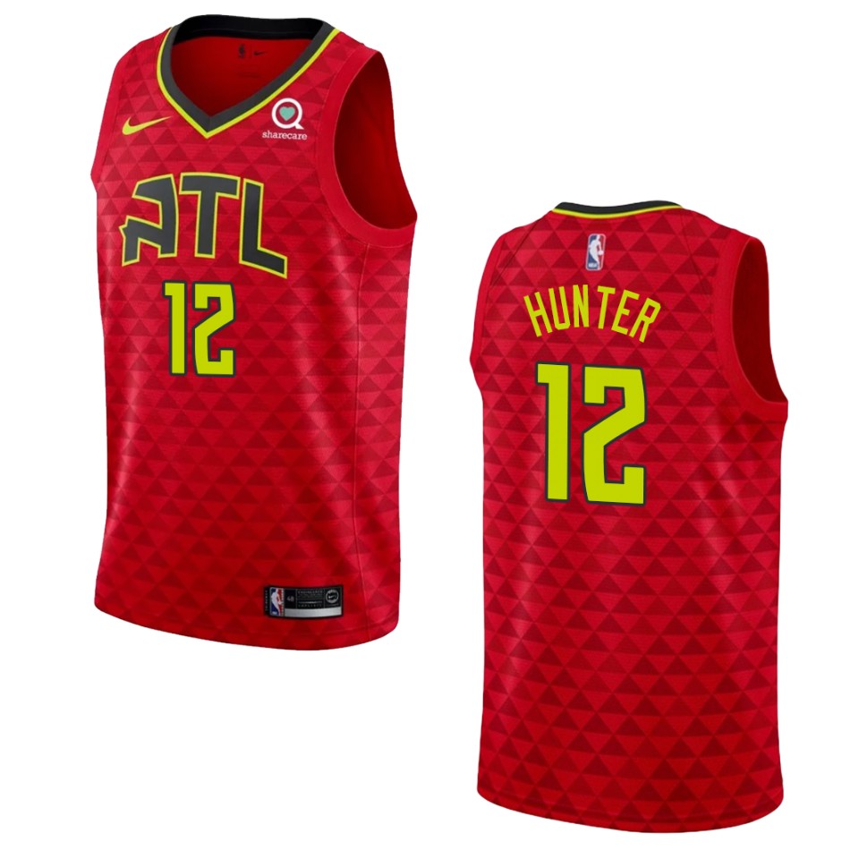 Men's Atlanta Hawks #12 De'andre Hunter Statement Swingman Basketball Jersey - Red