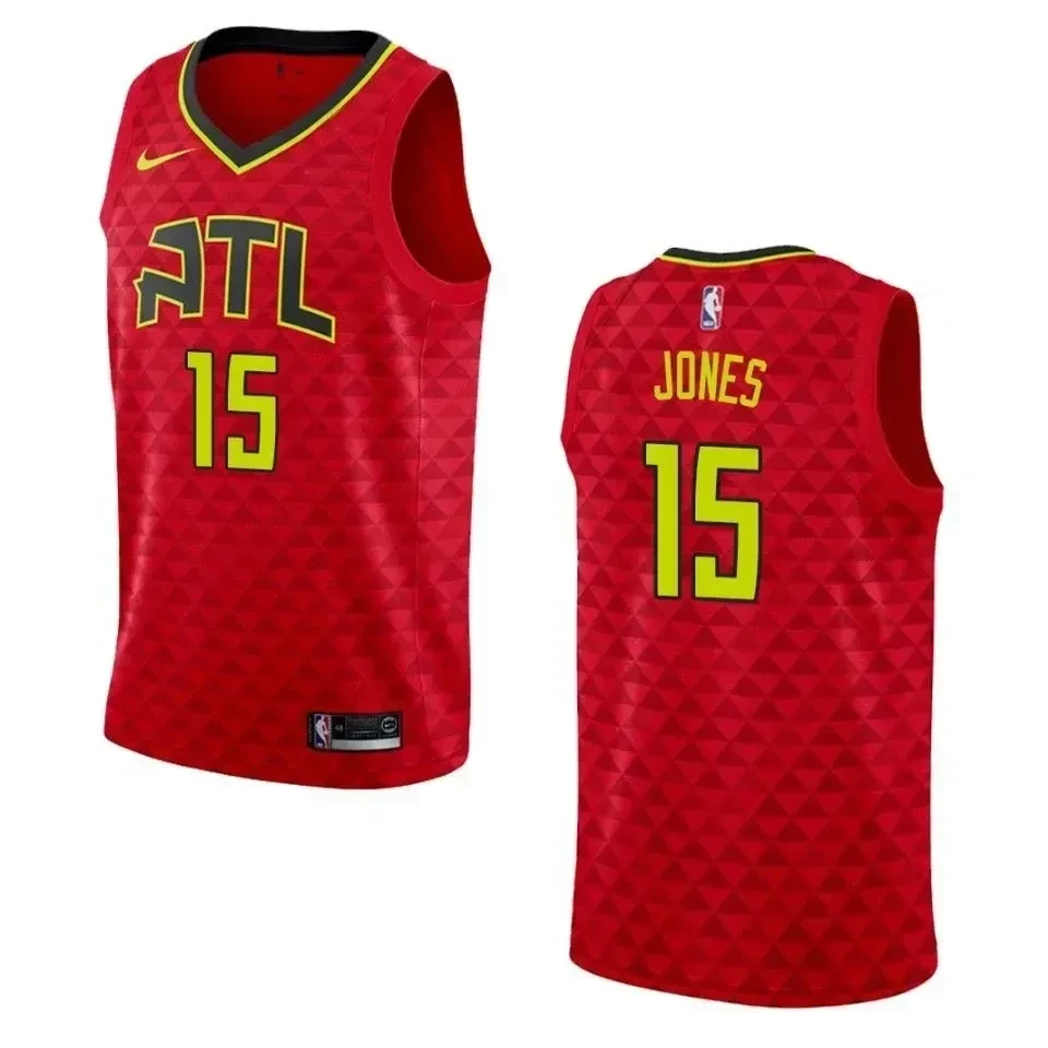 Men's Atlanta Hawks 15 Damian Jones Statement Swingman Basketball Jersey - Red - JS169 