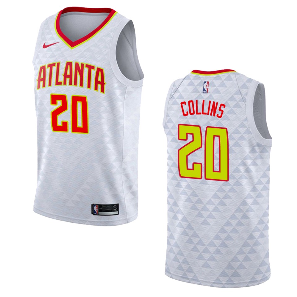 Men's Atlanta Hawks #20 John Collins Association Swingman Basketball Jersey - White