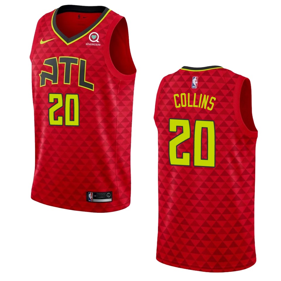 Men's Atlanta Hawks #20 John Collins Statement Swingman Basketball Jersey - Red