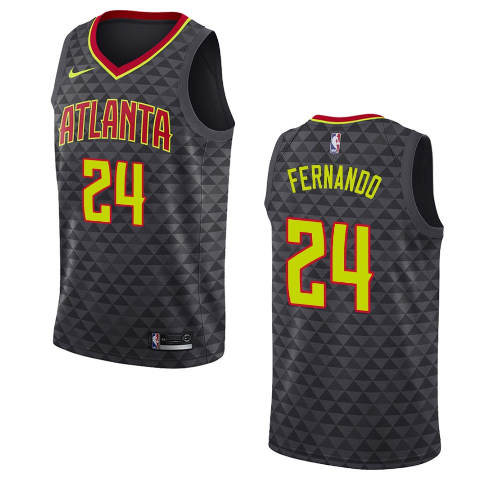 Men's Atlanta Hawks #24 Bruno Fernando Icon Swingman Basketball Jersey - Black
