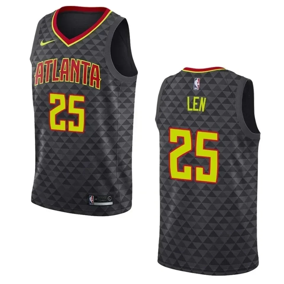 Men's Atlanta Hawks 25 Alex Len Icon Swingman Basketball Jersey - Black - JS181 