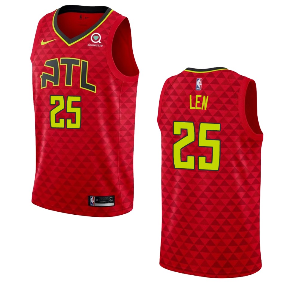 Men's Atlanta Hawks #25 Alex Len Statement Swingman Basketball Jersey - Red