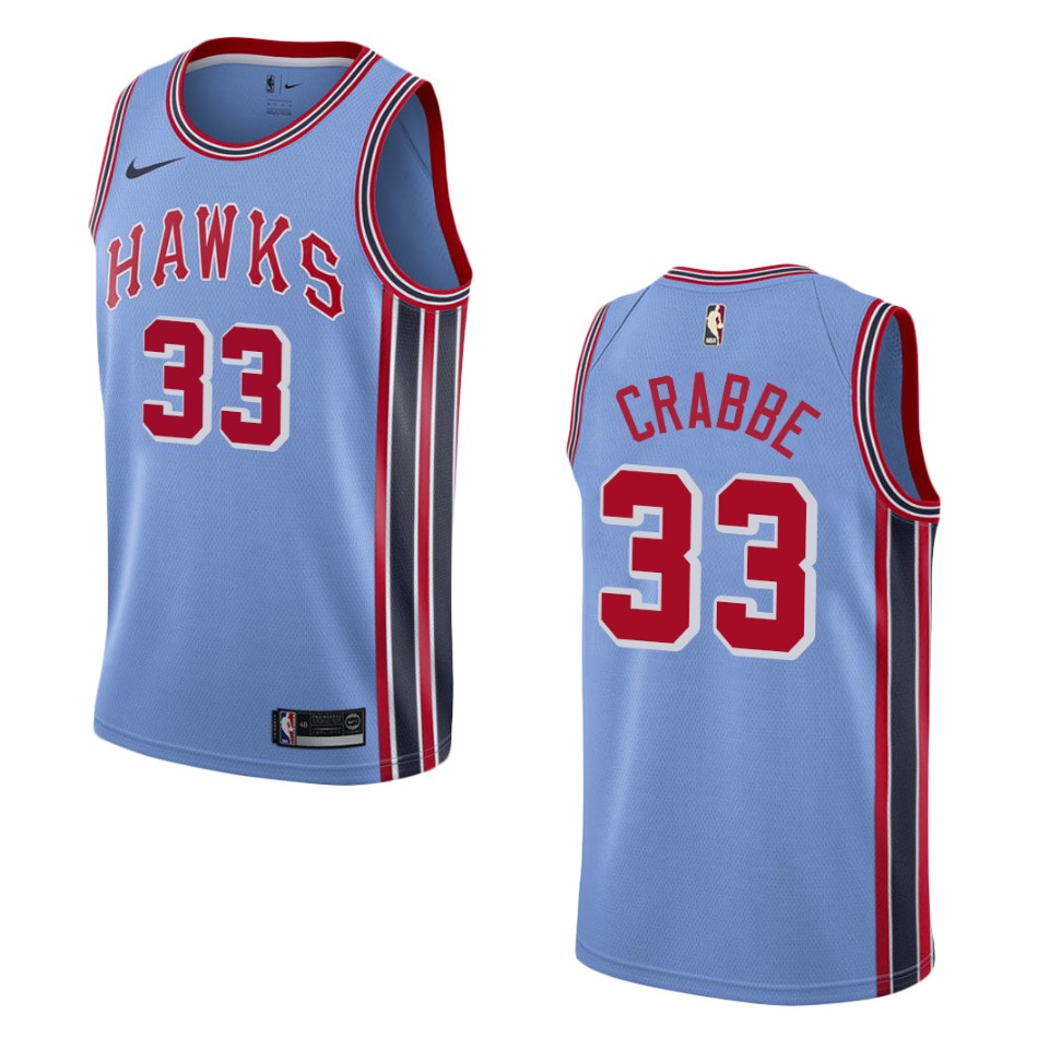Men's Atlanta Hawks #33 Allen Crabbe Hardwood Classics Swingman Basketball Jersey - Light Blue