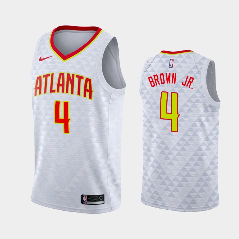 Men's Atlanta Hawks #4 Charlie Brown Jr. Association Swingman Basketball Jersey - White