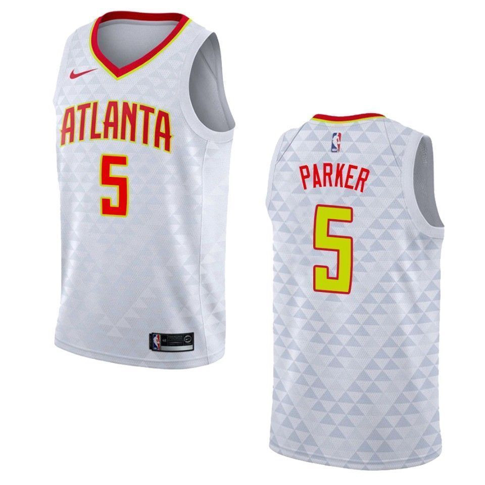 Men's Atlanta Hawks 5 Jabari Parker Association Swingman Basketball Jersey - White - JS962 