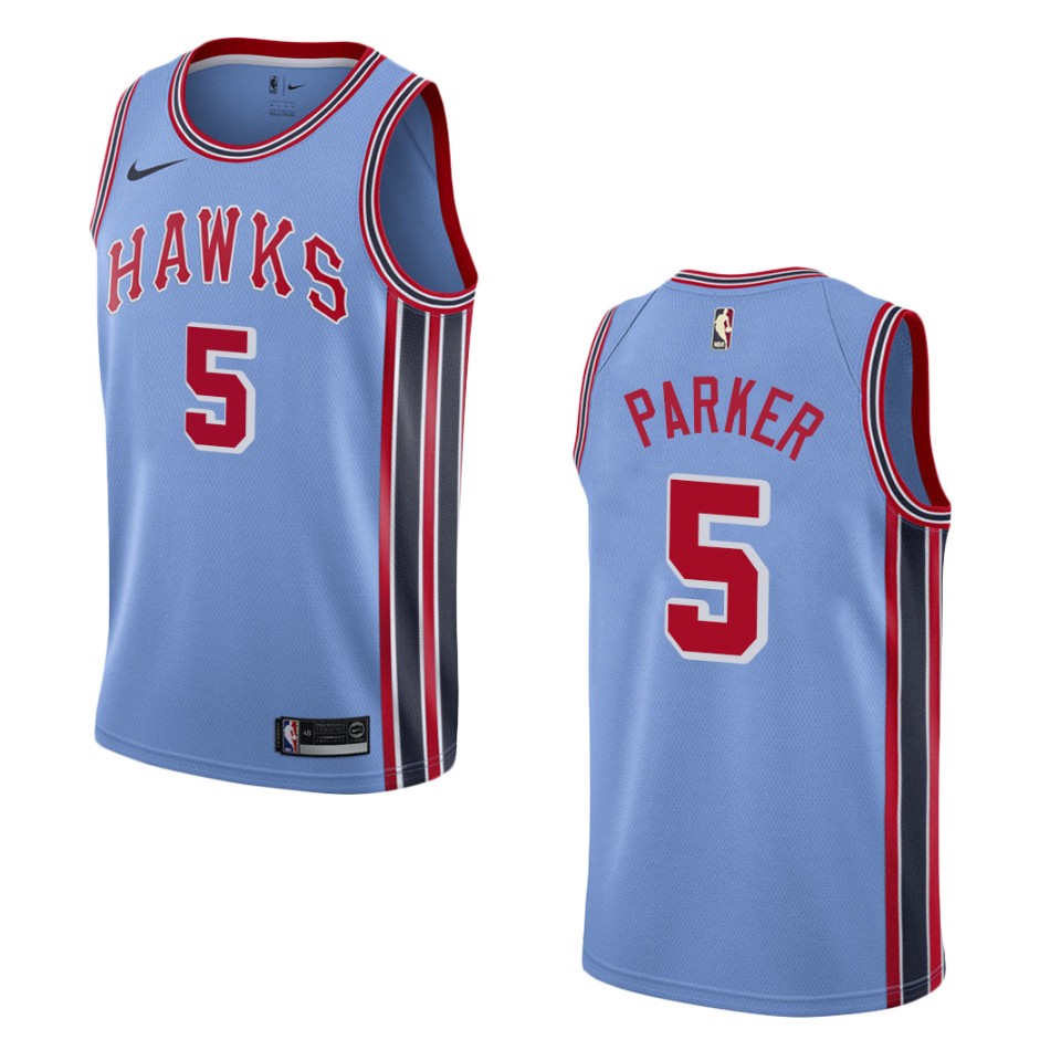 Men's Atlanta Hawks #5 Jabari Parker Hardwood Classics Swingman Basketball Jersey - Light Blue
