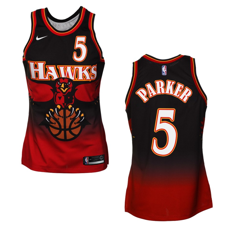 Men's Atlanta Hawks #5 Jabari Parker Hardwood Classics Swingman Basketball Jersey - Red