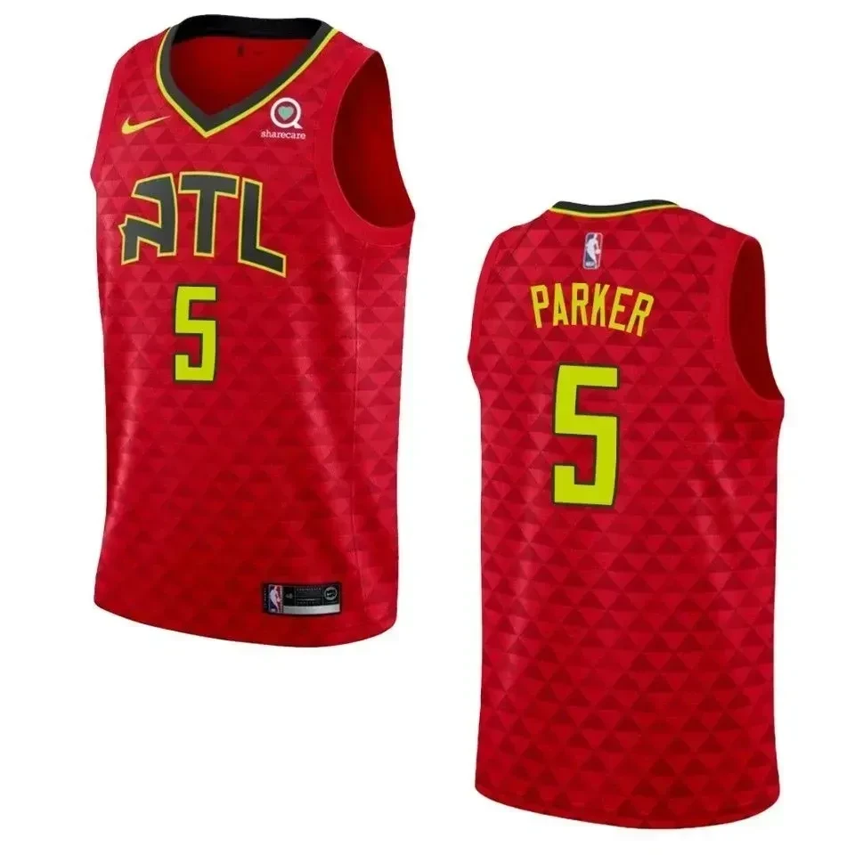 Men's Atlanta Hawks 5 Jabari Parker Statement Swingman Basketball Jersey - Red - JS474 