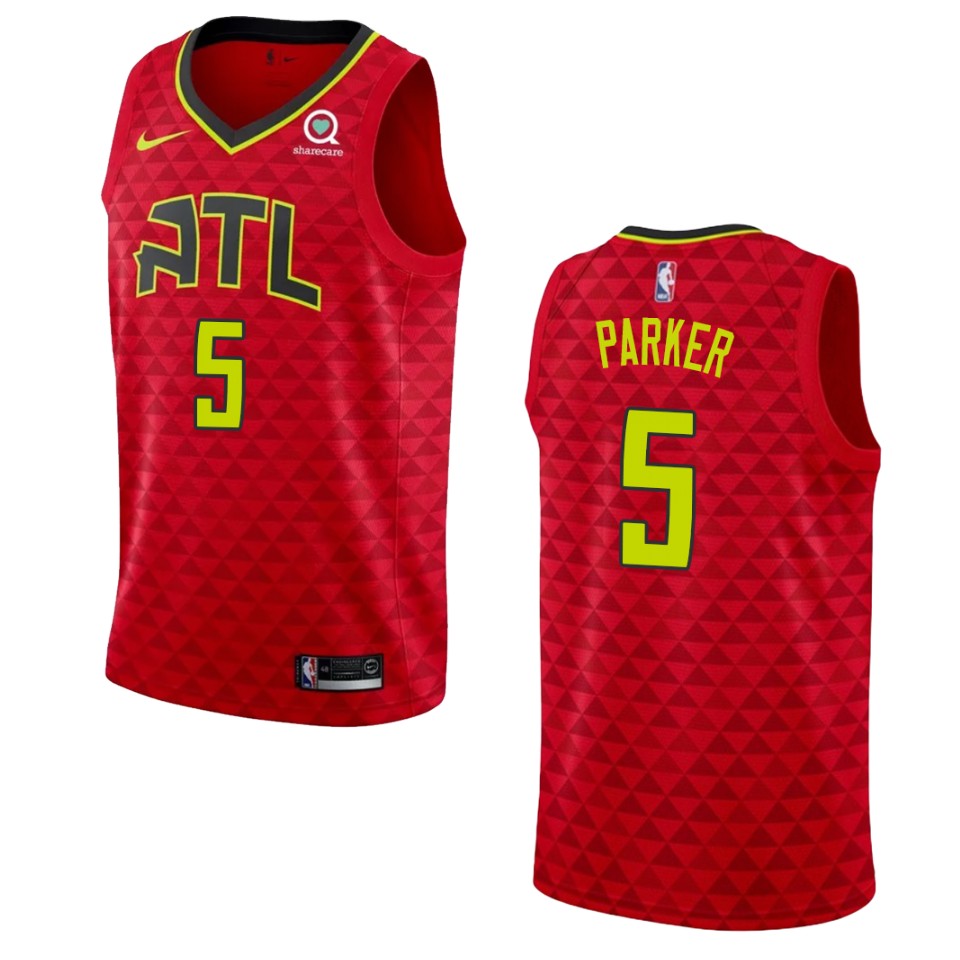 Men's Atlanta Hawks #5 Jabari Parker Statement Swingman Basketball Jersey - Red
