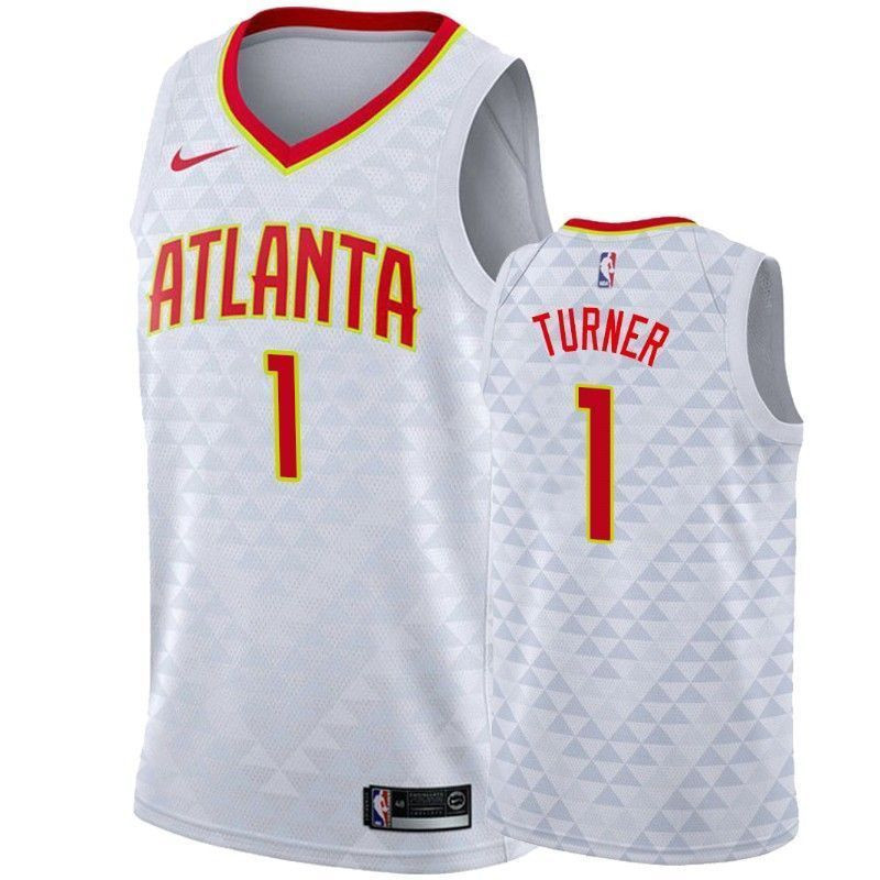 Men's Atlanta Hawks Evan Turner 1 Association Basketball Jersey - JS118 