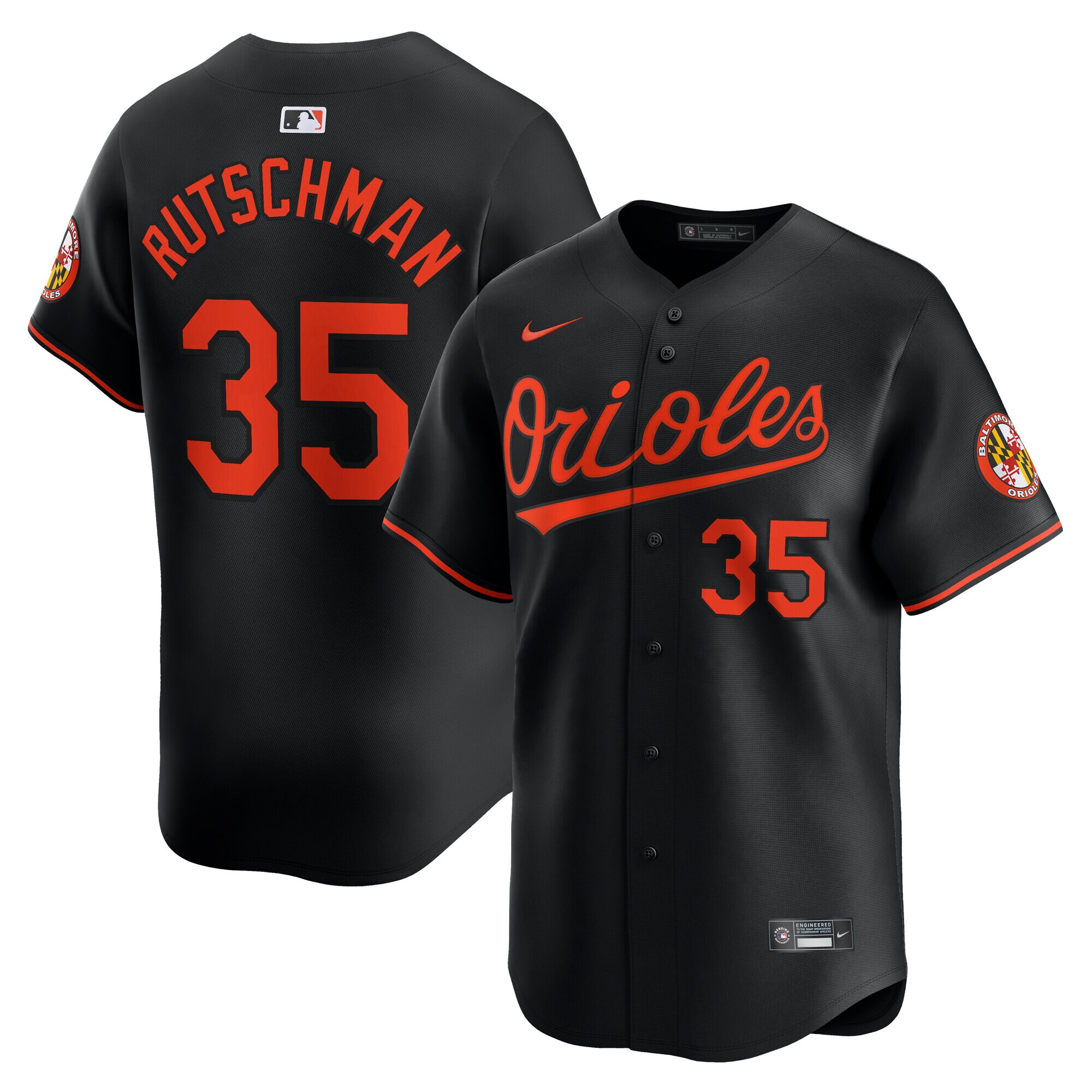 Men's Baltimore Orioles Adley Rutschman Black Alternate Limited Player Jersey